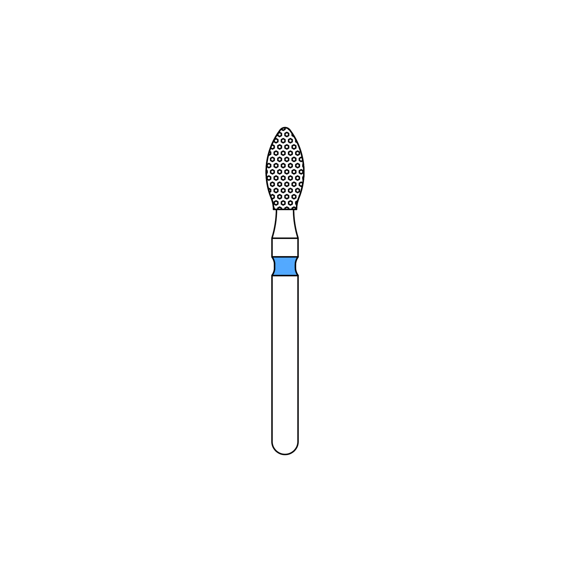 Priva Rotary Instruments Diamond Bur, FG, Football, Medium Grit, Blue Ring, #368-023M, 2.3 mm Head Diameter, 5/Pkg - Priva Rotary Instruments Diamond Burs – FG, Medium, Blue, Football, # 368, 5/Pkg - 2.3 mm Head Diameter - Image 1