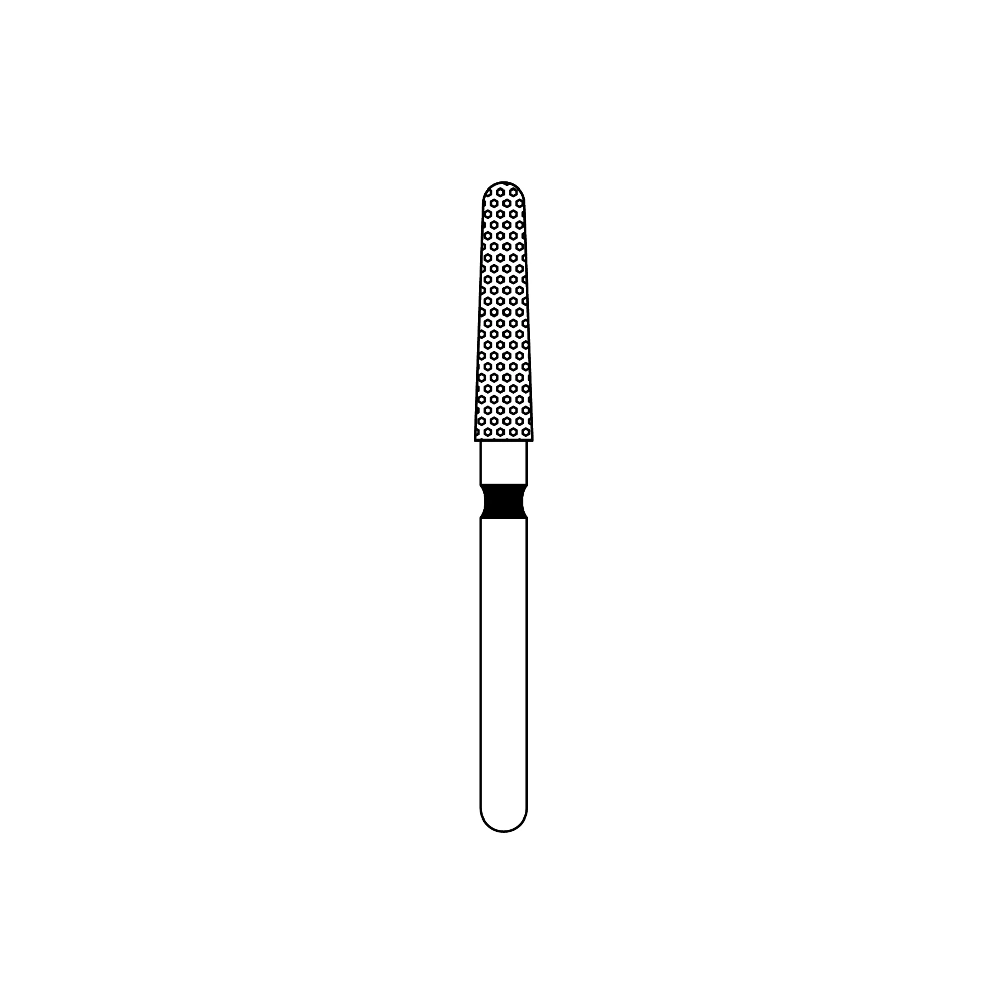 Priva Rotary Instruments Diamond Bur, FG, Round End Taper, Extra Coarse, Black Ring, 2.0 mm Head Diameter, 5/Pkg, #856L-020XC (P856L020XC) - Priva Rotary Instruments Diamond Burs – FG, Extra Coarse, Black, Round End Taper, 5/Pkg - # 856L, 2.0 mm Head Diameter - Image 1