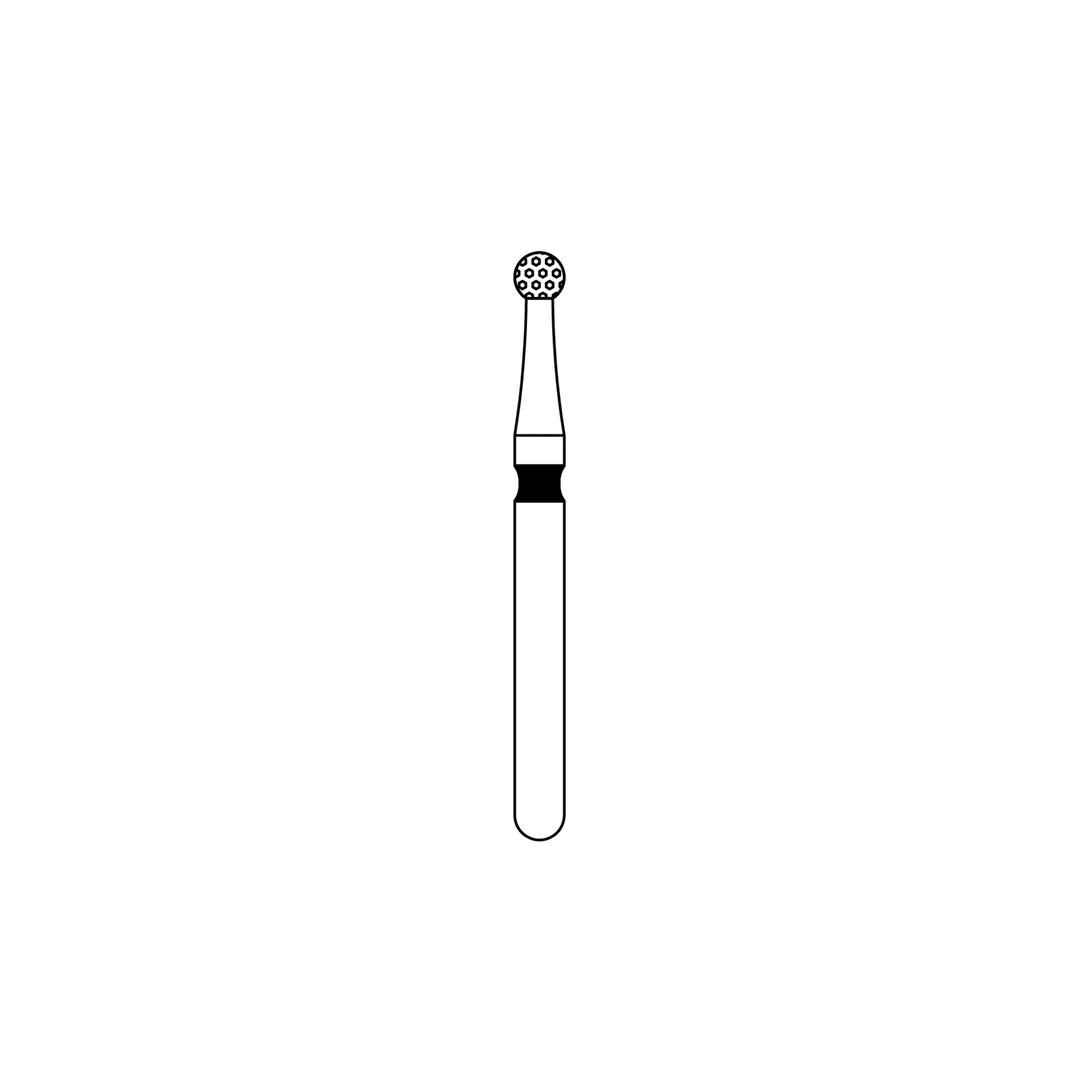 Priva Rotary Instruments Diamond Bur, FG, Round, Extra Coarse, Black, #801-016XC, 1.6 mm Head, 5/Pkg, P801016XC - Priva Rotary Instruments Diamond Burs – FG, Extra Coarse, Black, Round, # 801, 5/Pkg - 1.6 mm Head Diameter - Image 1