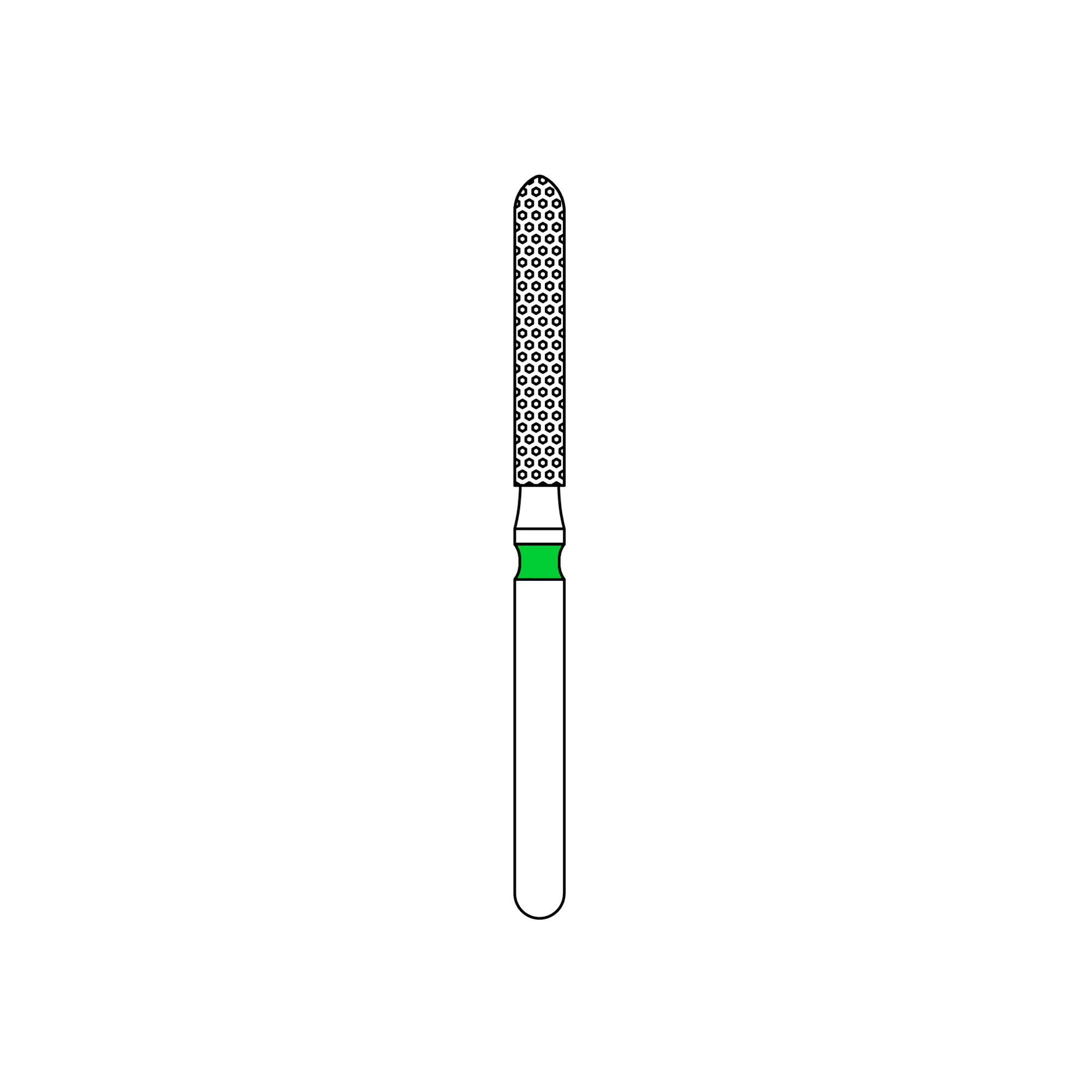 Priva Rotary Instruments Diamond Bur, FG, Coarse, Green, Flame, 1.6 mm Head Diameter, 5/Pkg, #879-016C (P879016C) - Priva Rotary Instruments Diamond Burs – FG, Coarse, Green, Flame, 5/Pkg - # 879, 1.6 mm Head Diameter - Image 1