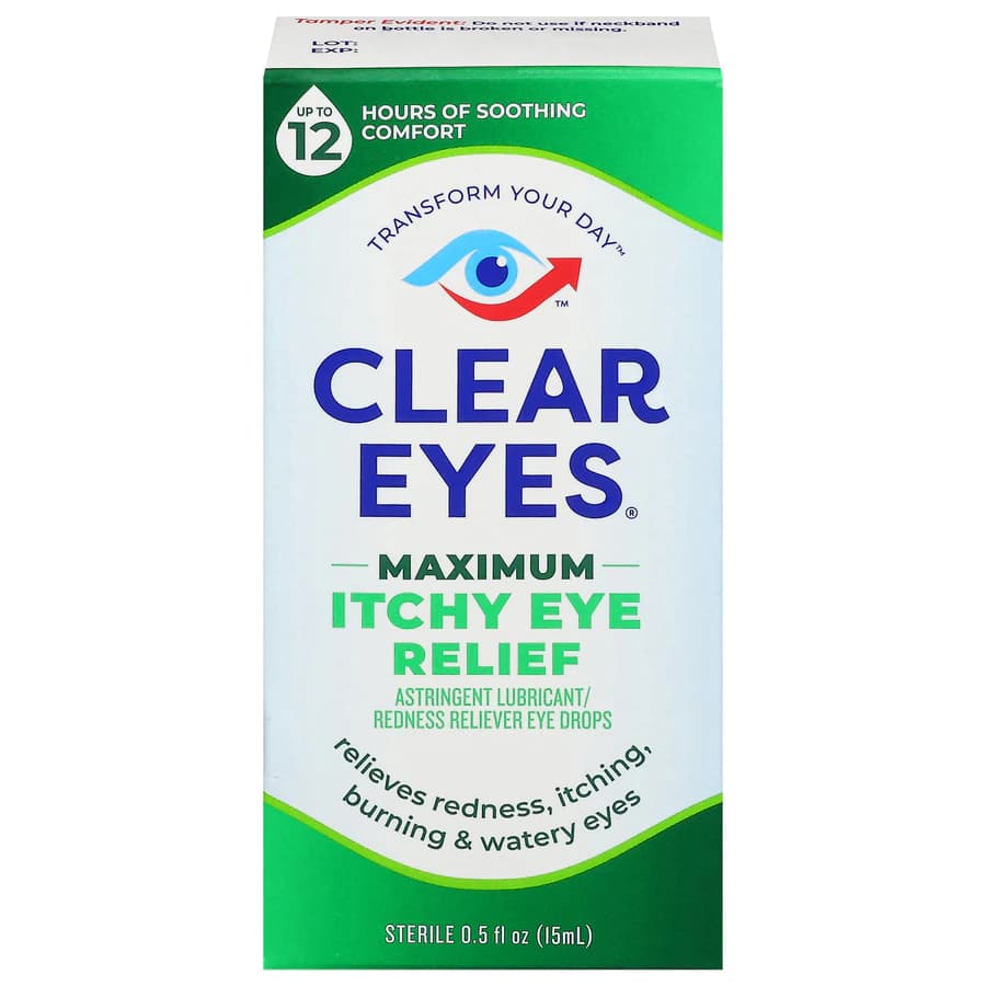 Clear Eyes Max Itch Eye Drops, 0.5 oz/Bottle - Clear Eyes Max Itch Eye Drops - Image 1