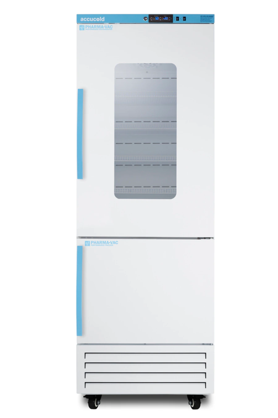 Accucold Performance Series Pharmacy/Vaccine Fridge/Freezer, Glass Door Fridge/Solid Door Freezer, Right Hinge (Factory Reversible), Automatic/Manual Defrost - Performance All Fridge/Freezer - Image 1
