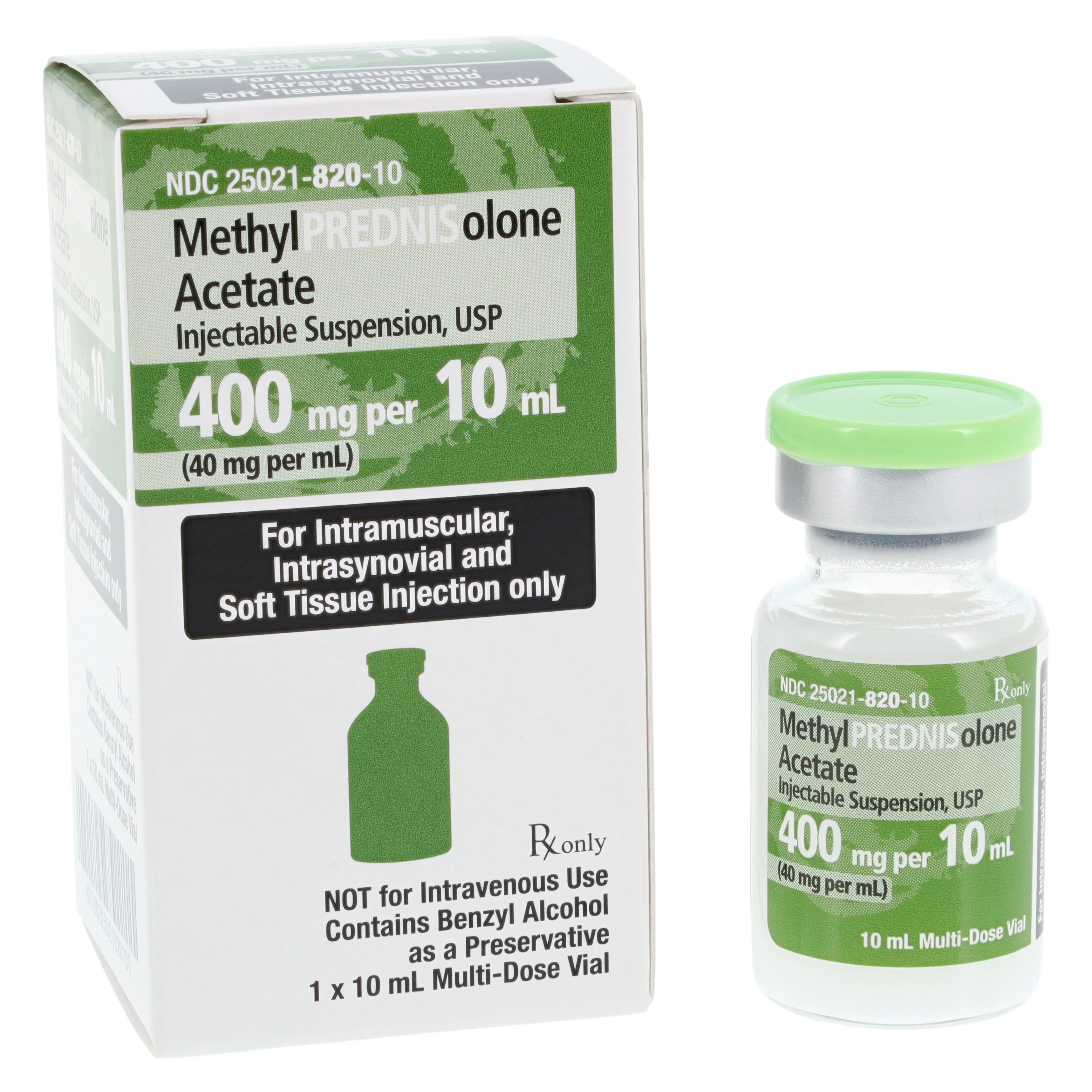 Methylprednisolone Acetate Injection, 40 mg/mL, 10 mL Multi-Dose Vial, Sagent Pharmaceuticals thumbnail 2