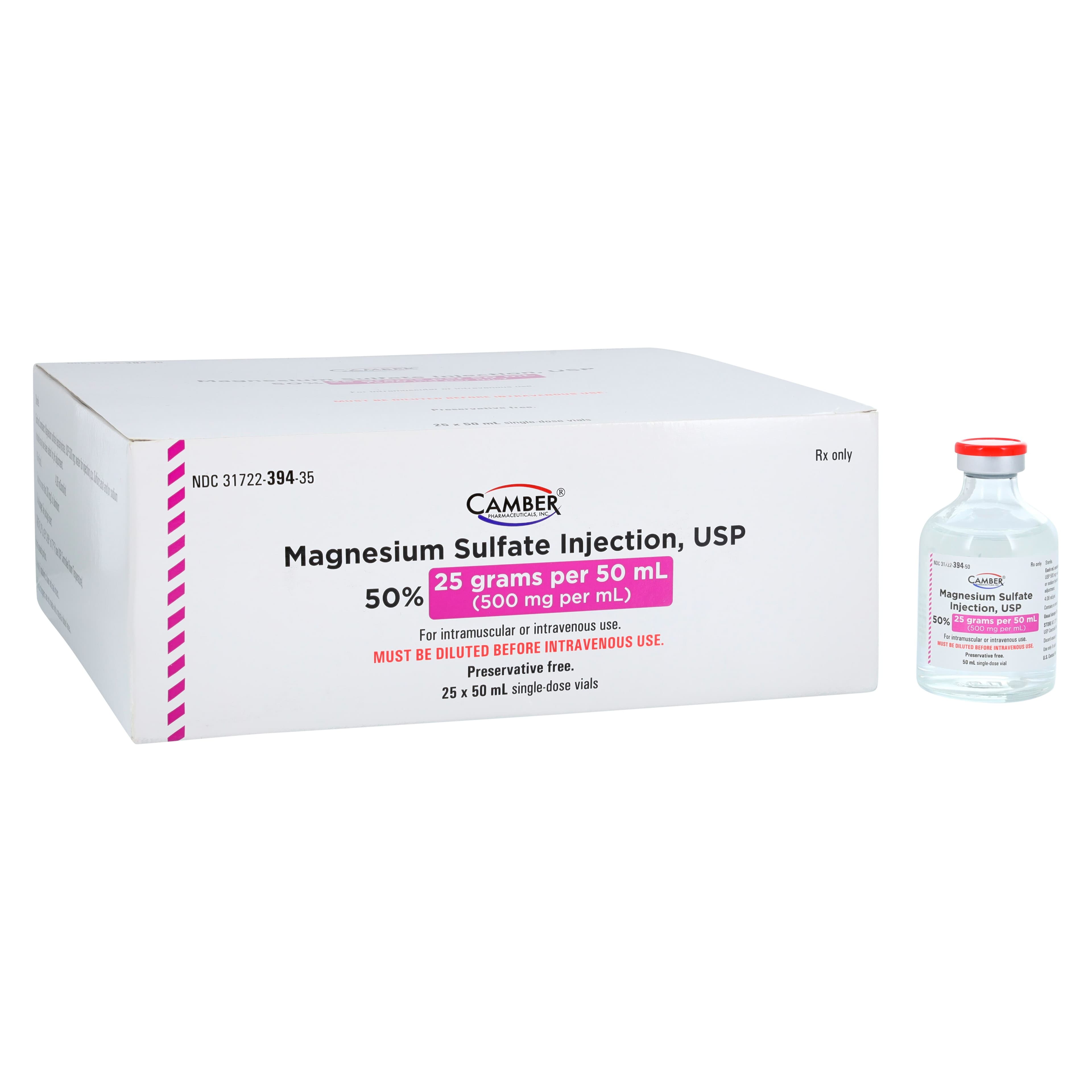 Magnesium Sulfate Injection 50% SDV 50mL, 25/Package thumbnail 2