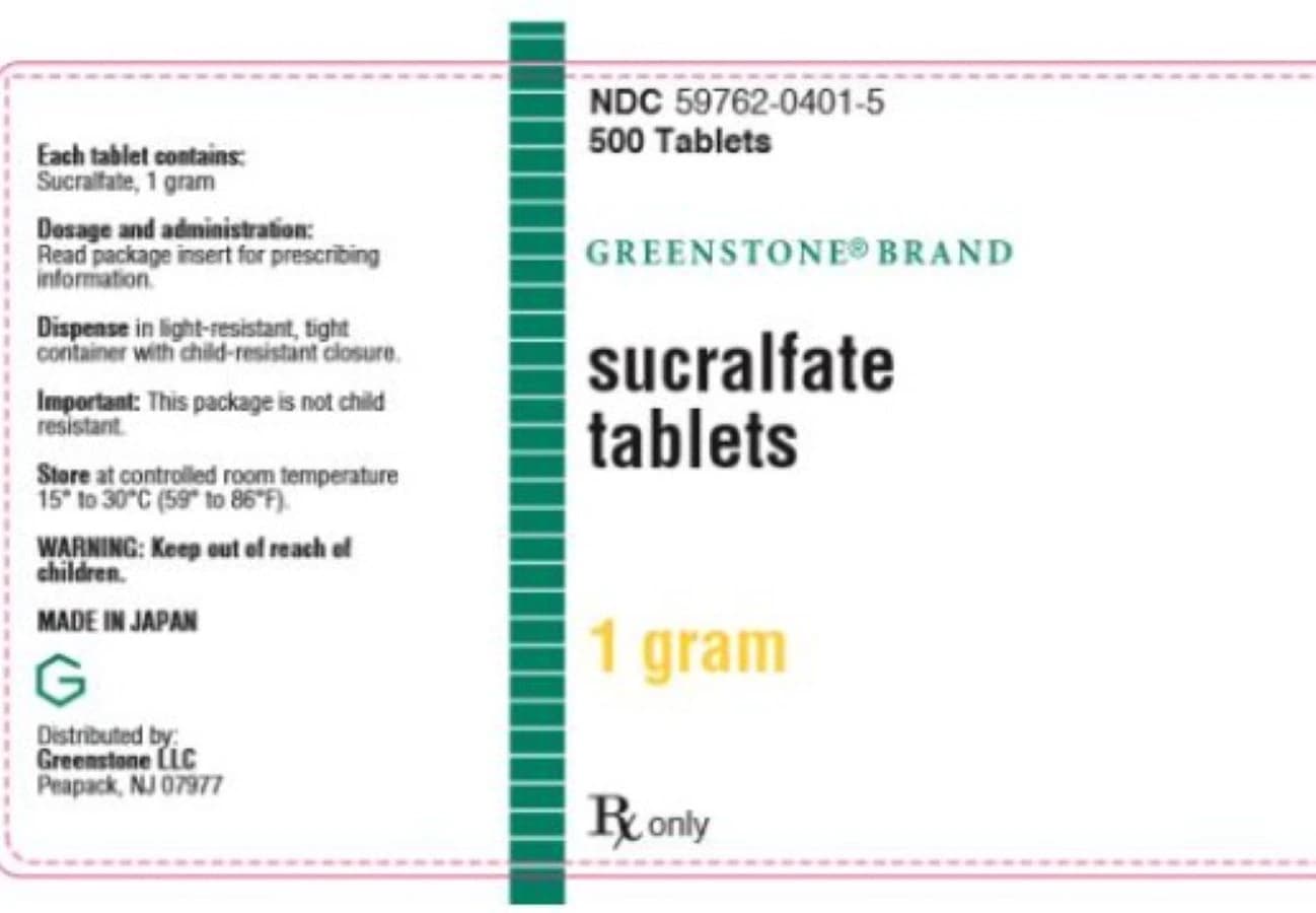 Sucralfate Tablets, 1 g, 500/Bottle, Mylan Pharmaceuticals - Sucralfate Tablets - Image 1