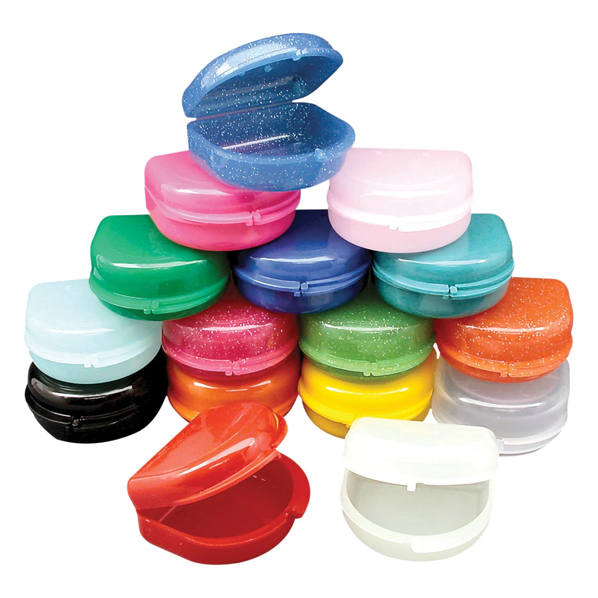 Henry Schein Retainer Cases, Assorted Glow, 25/Pk - Retainer Cases Assorted Glow - Image 1