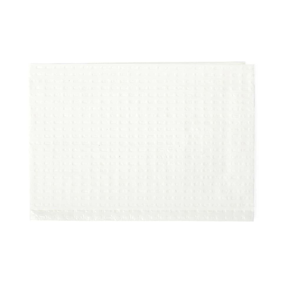 Medline Professional Paper Towels, 2-Ply Tissue/Poly Back, Waffle Embossed, White, 18 in x 13 in, 500/Case - Paper Towels Professionl White - Image 1
