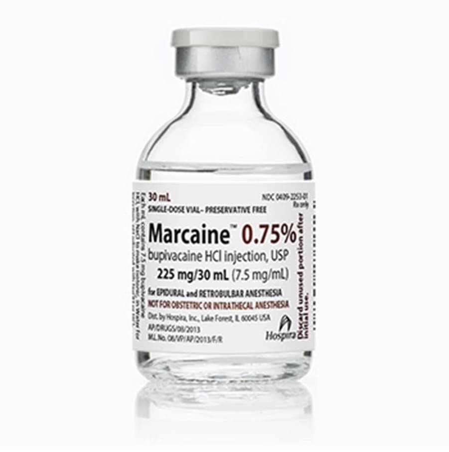 Marcaine Injection 0.75% Preservative Free SDV 30mL, 25/Package - Marcaine Inj SDV 30ml - Image 1