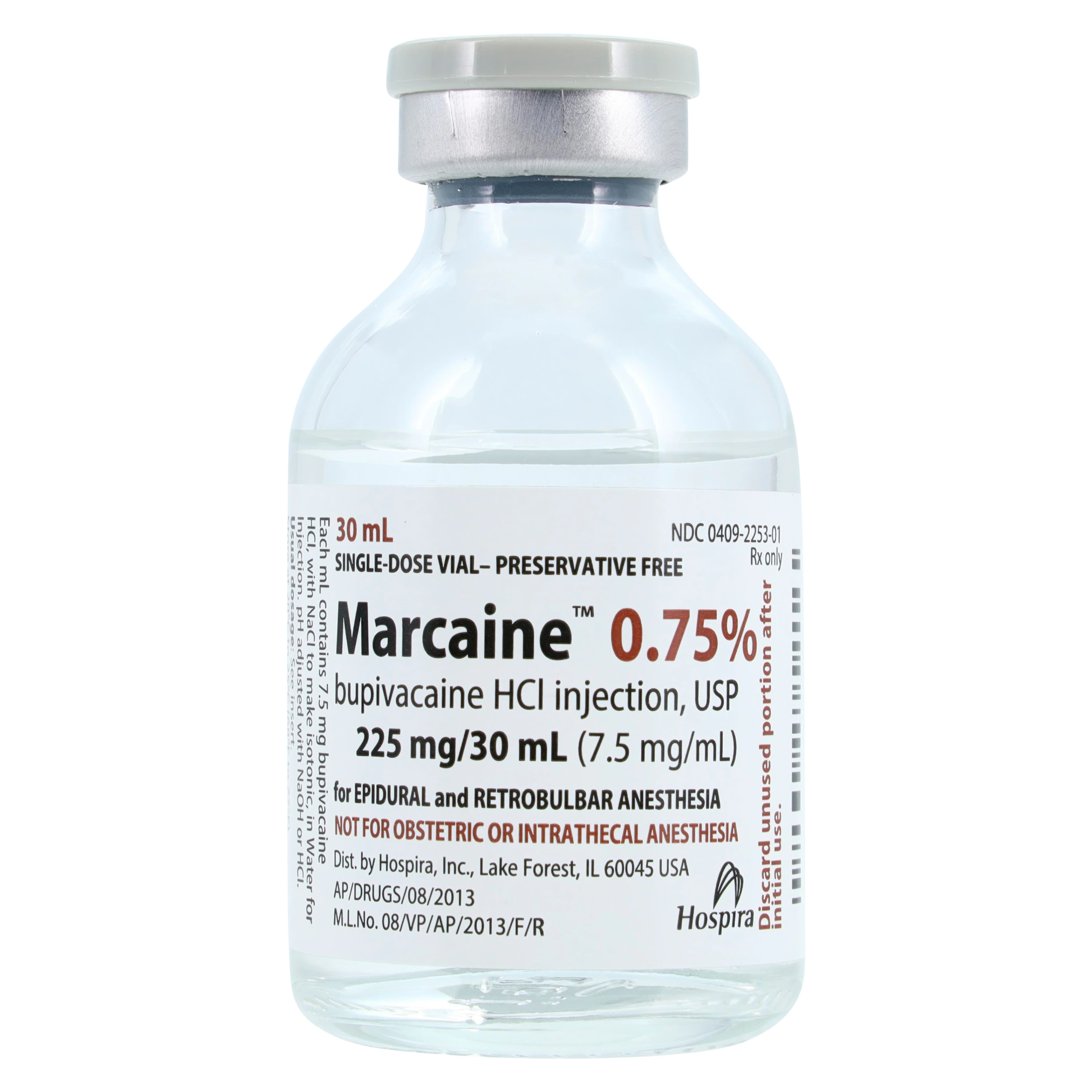 Marcaine Injection 0.75% Preservative Free SDV 30mL, 25/Package thumbnail 3