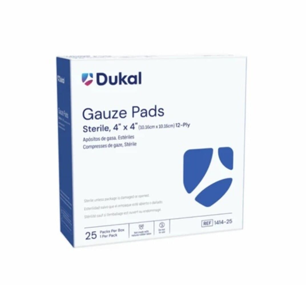 Dukal 100% Woven Cotton Gauze Pad, 4x4", 12 Ply, Sterile, Non-Latex, 1 Each - Gauze Pad ST 12Ply 1's - Image 1