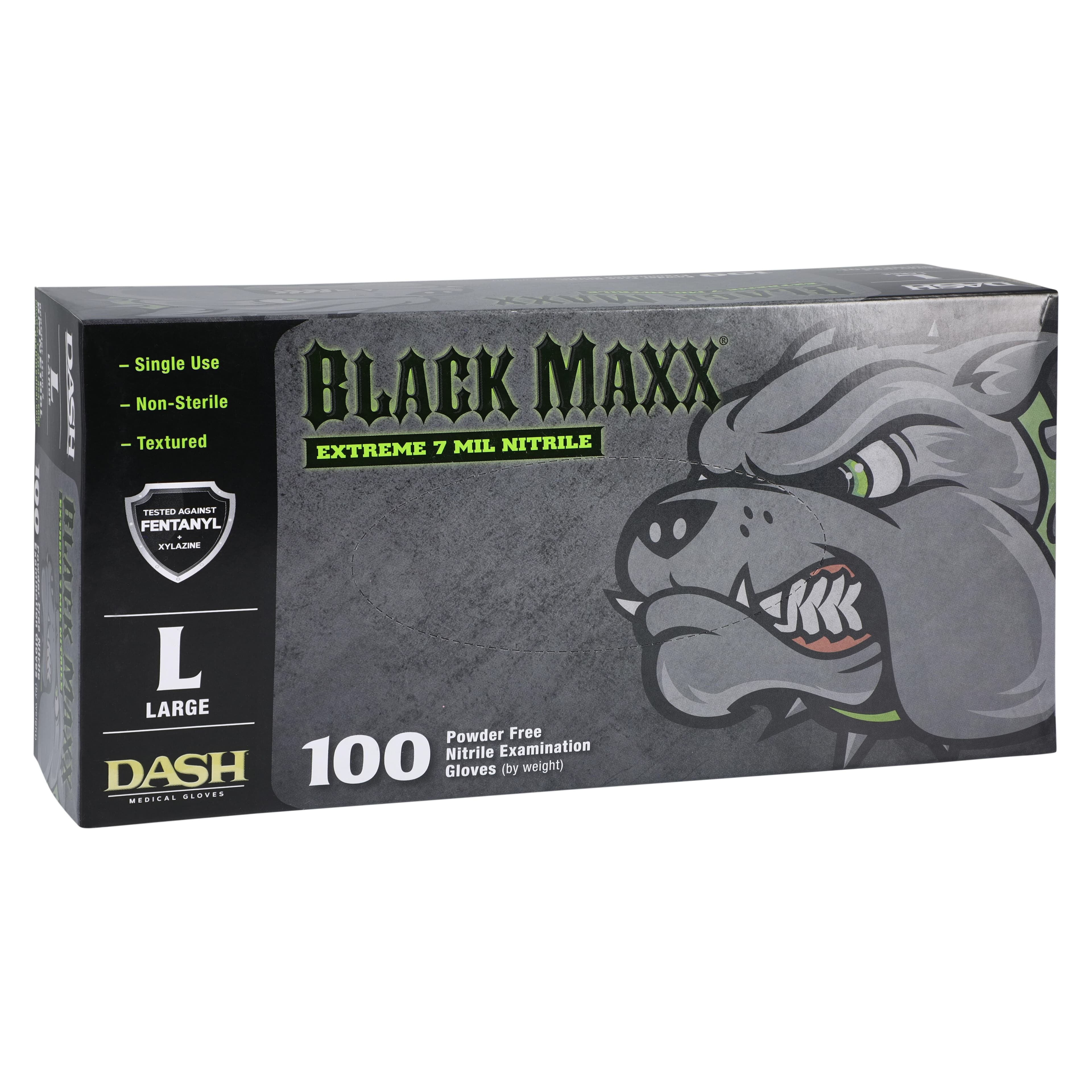 Black Maxx® Extreme Nitrile Exam Gloves, Large, Black, Powder-Free, Non-Sterile, Textured, 100/Box, Case of 10 Boxes thumbnail 3