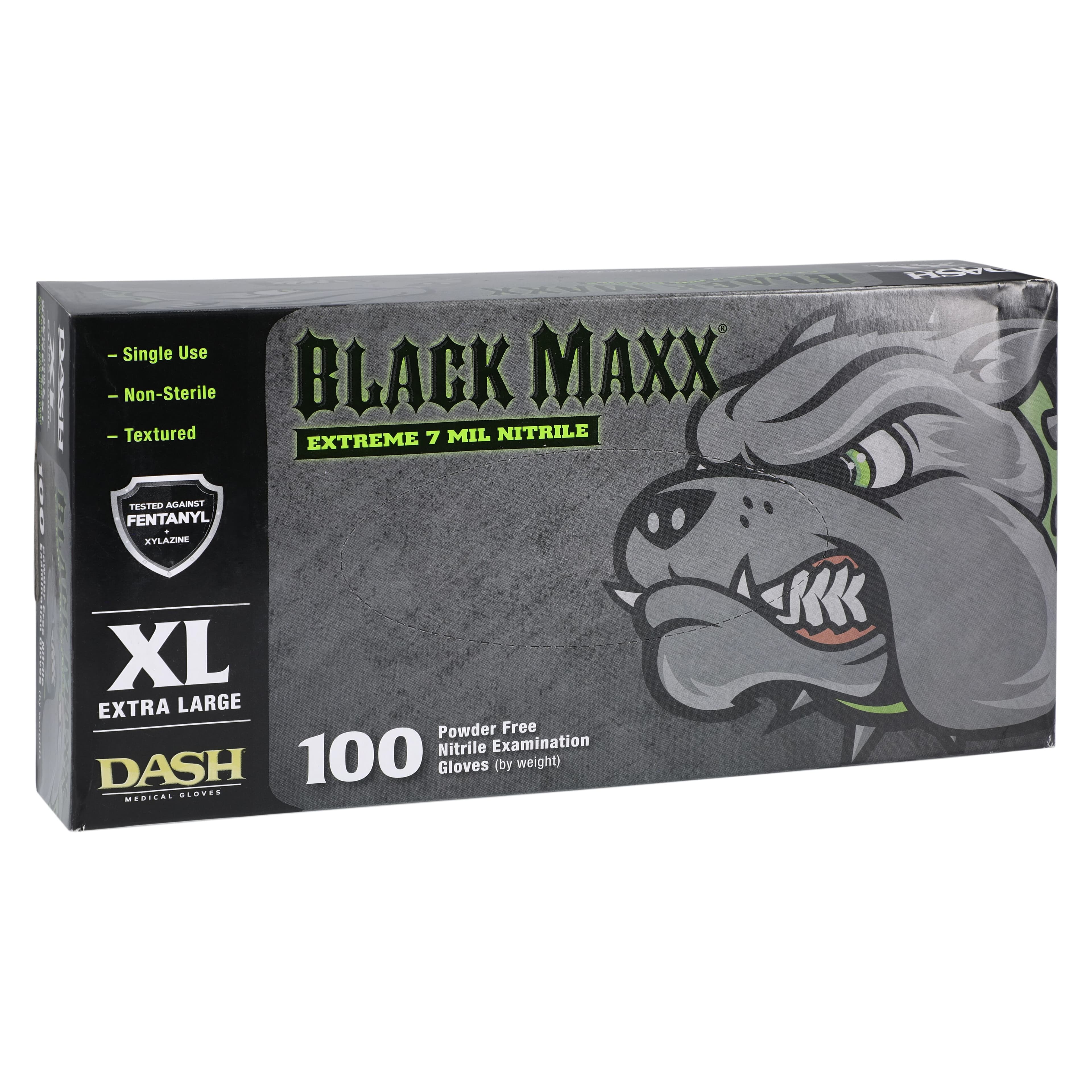 Black Maxx® Extreme Nitrile Exam Gloves, X-Large, Black, Powder-Free, Non-Sterile, Textured, 100/Box, Case of 10 thumbnail 3
