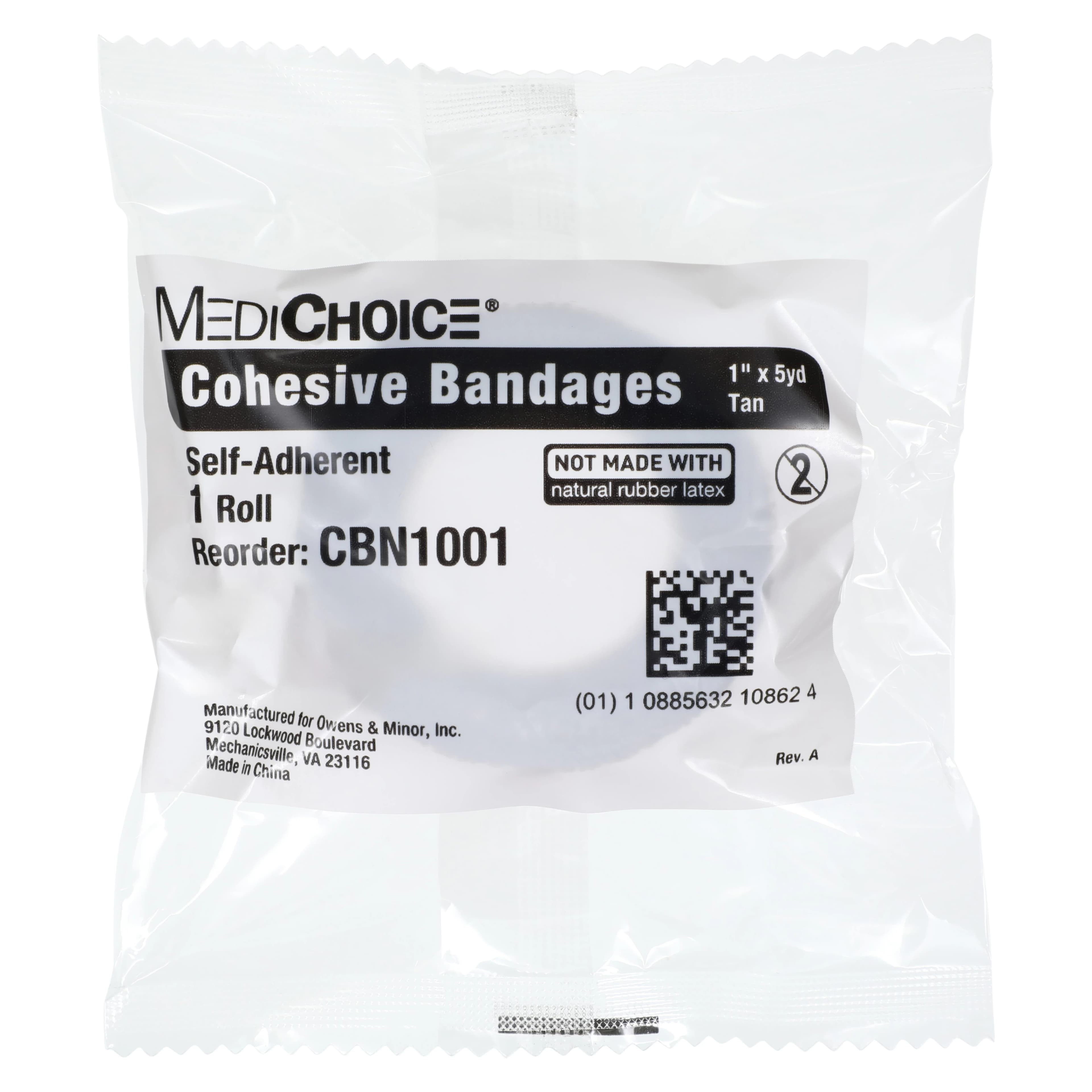 MediChoice Cohesive Bandage, 1" x 5 yd, Tan, Non-Sterile, 12/Box thumbnail 3