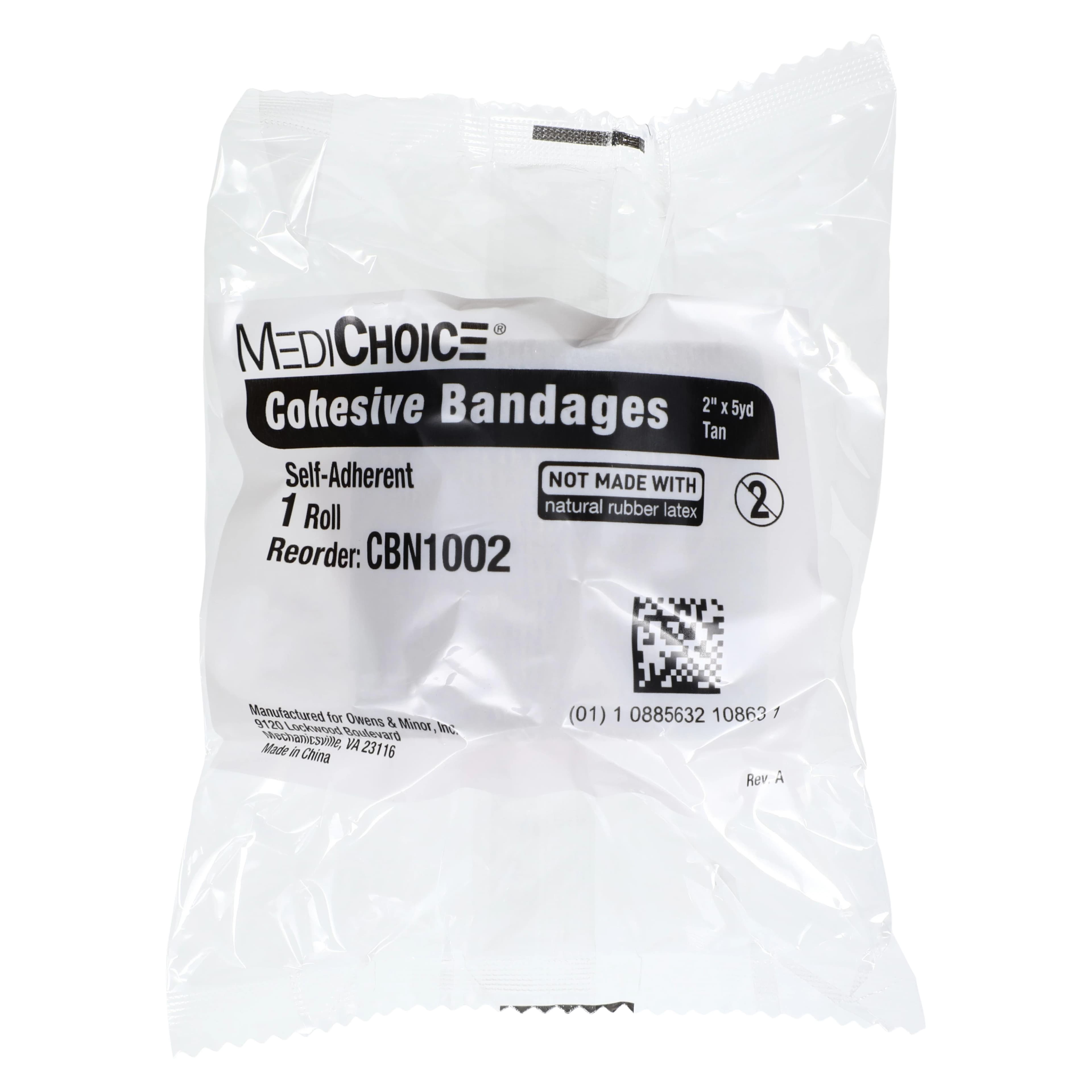MediChoice Cohesive Bandage, 2" x 5 yd, Tan, Non-Sterile, 12/Box thumbnail 3