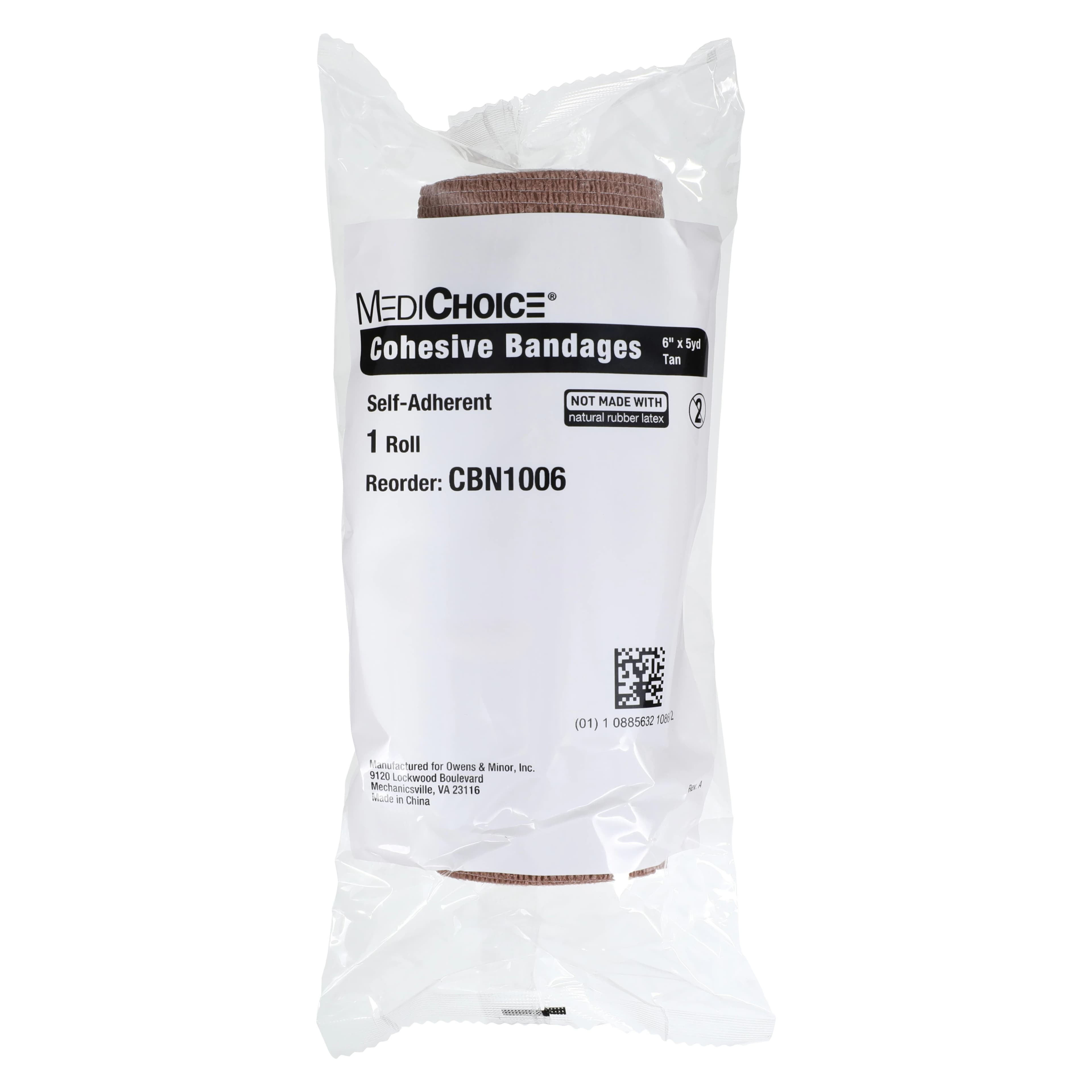 MediChoice Cohesive Bandage, 6" x 5 yd, Tan, Non-Sterile, Each thumbnail 2
