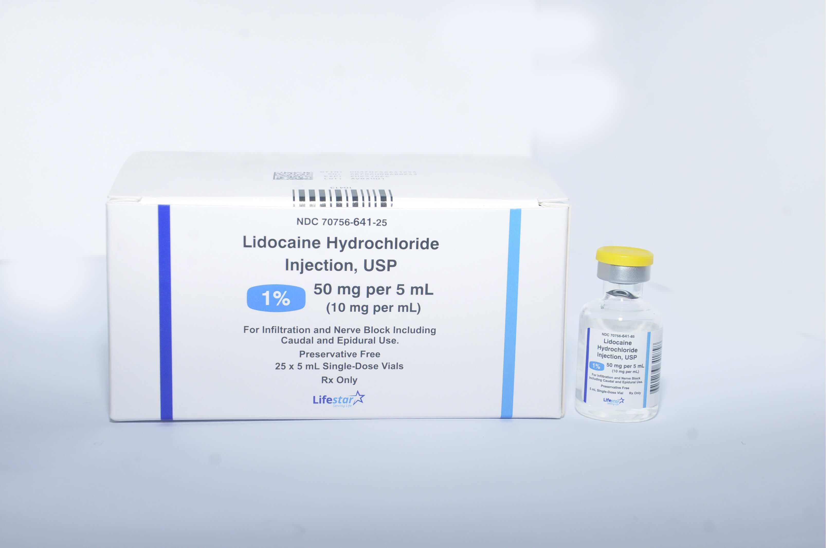 Lidocaine HCl Injection 1% Preservative Free SDV 5mL (25/Package) thumbnail 2