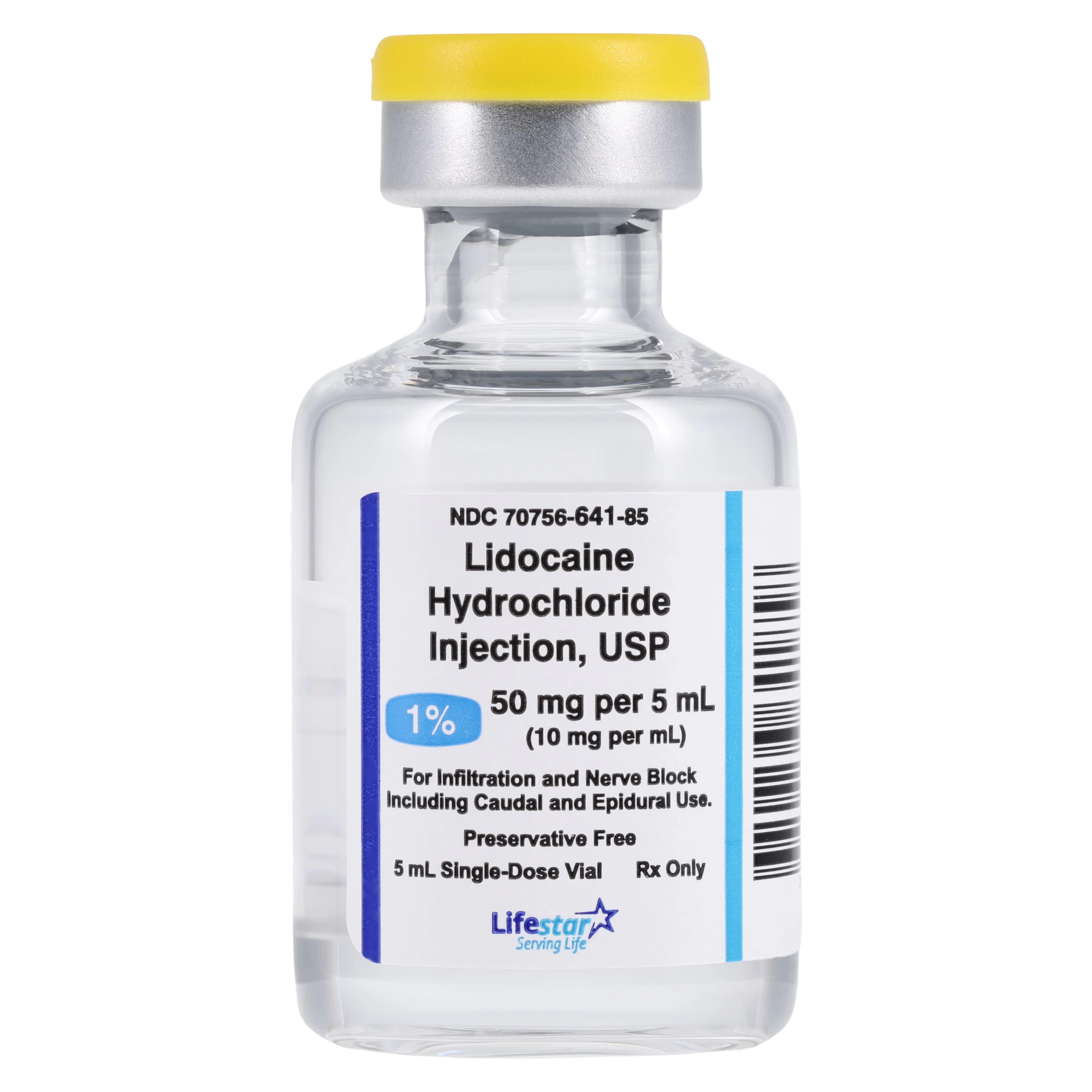 Lidocaine HCl Injection 1% Preservative Free SDV 5mL (25/Package) thumbnail 3
