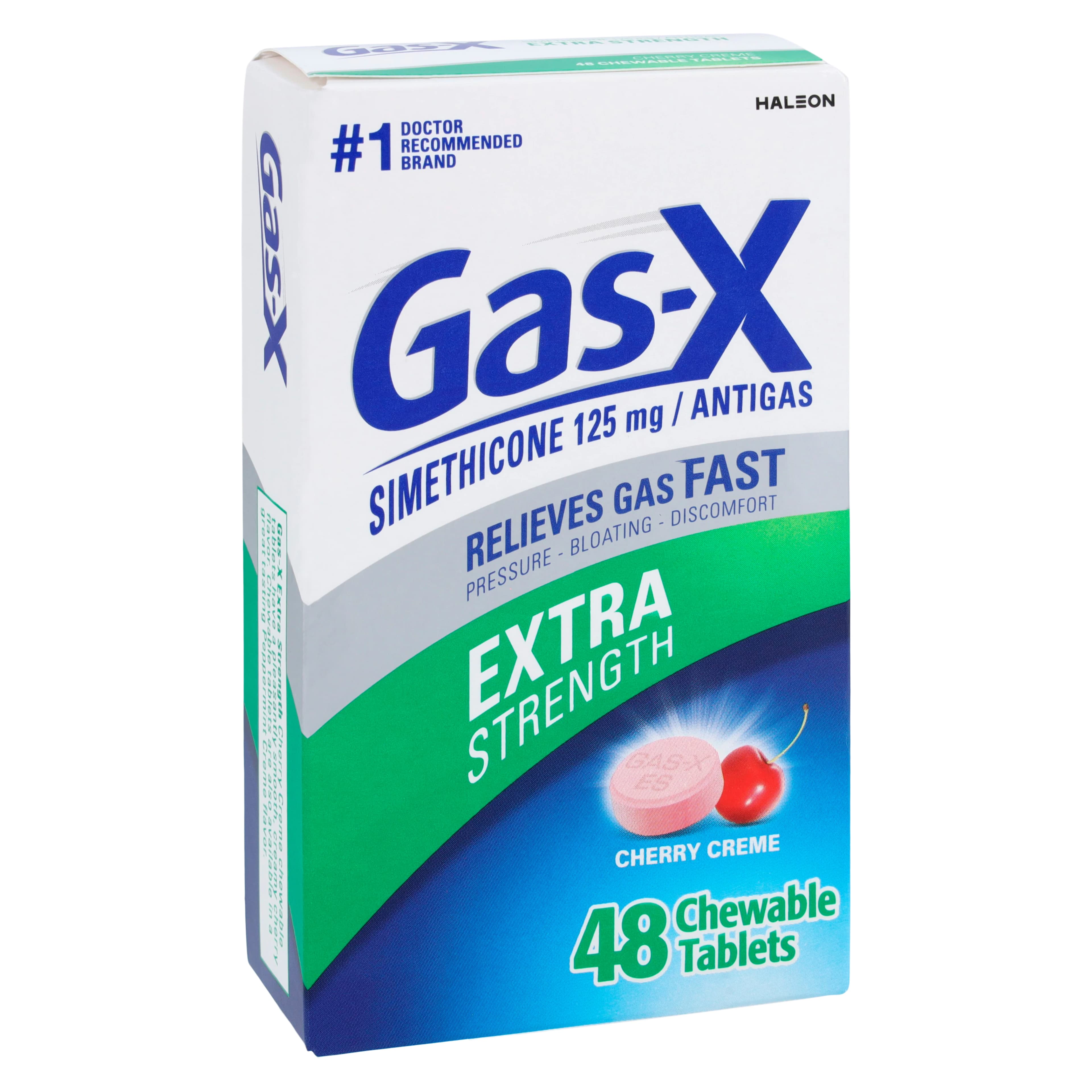 Gas-X Antigas Chewable Tablets, 125 mg, Cherry Creme, 48/Box - Gas-X Chewable Tab Cherry Crm - Image 1