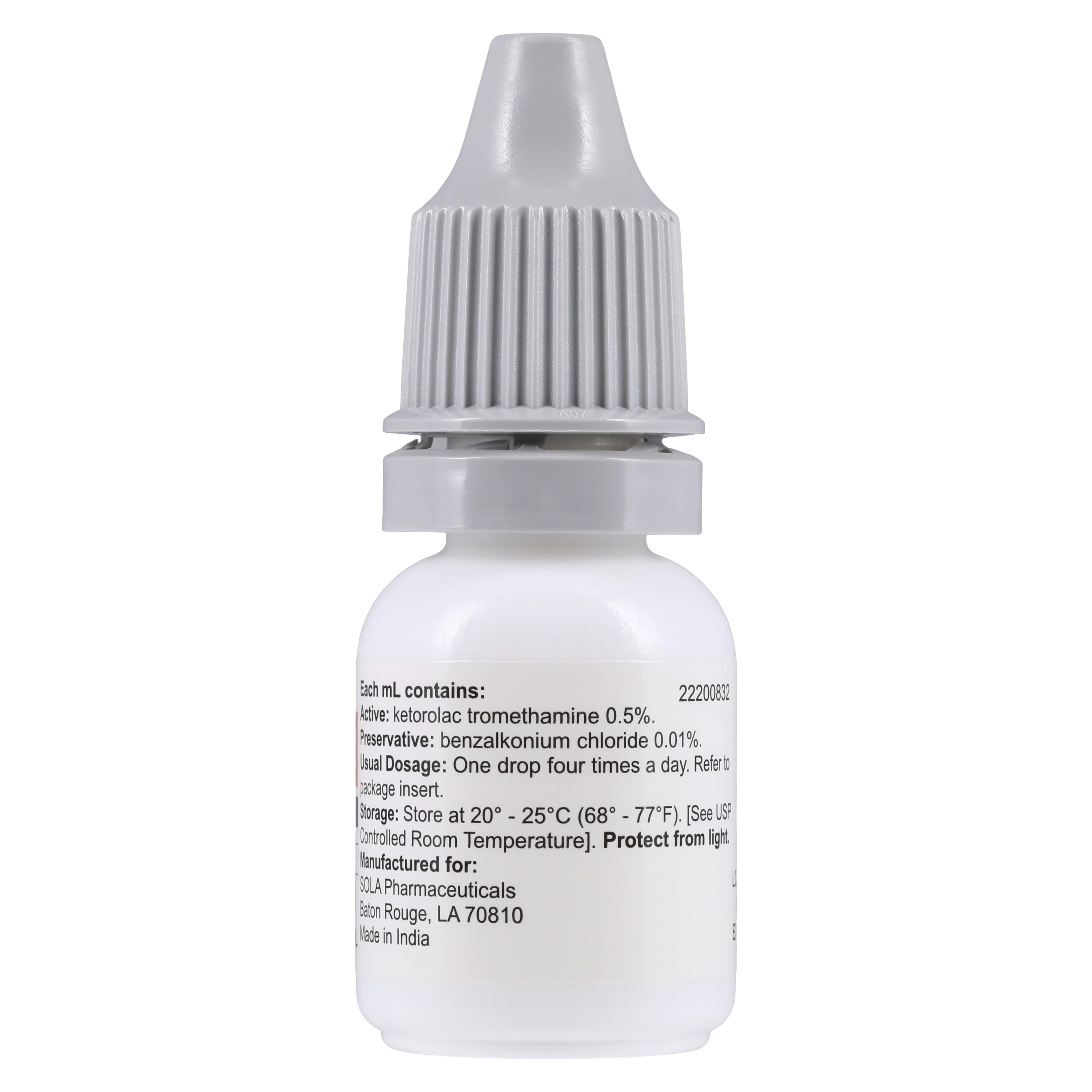 Ketorolac Tromethamine Ophthalmic Solution 0.5%, 10 mL Bottle thumbnail 3