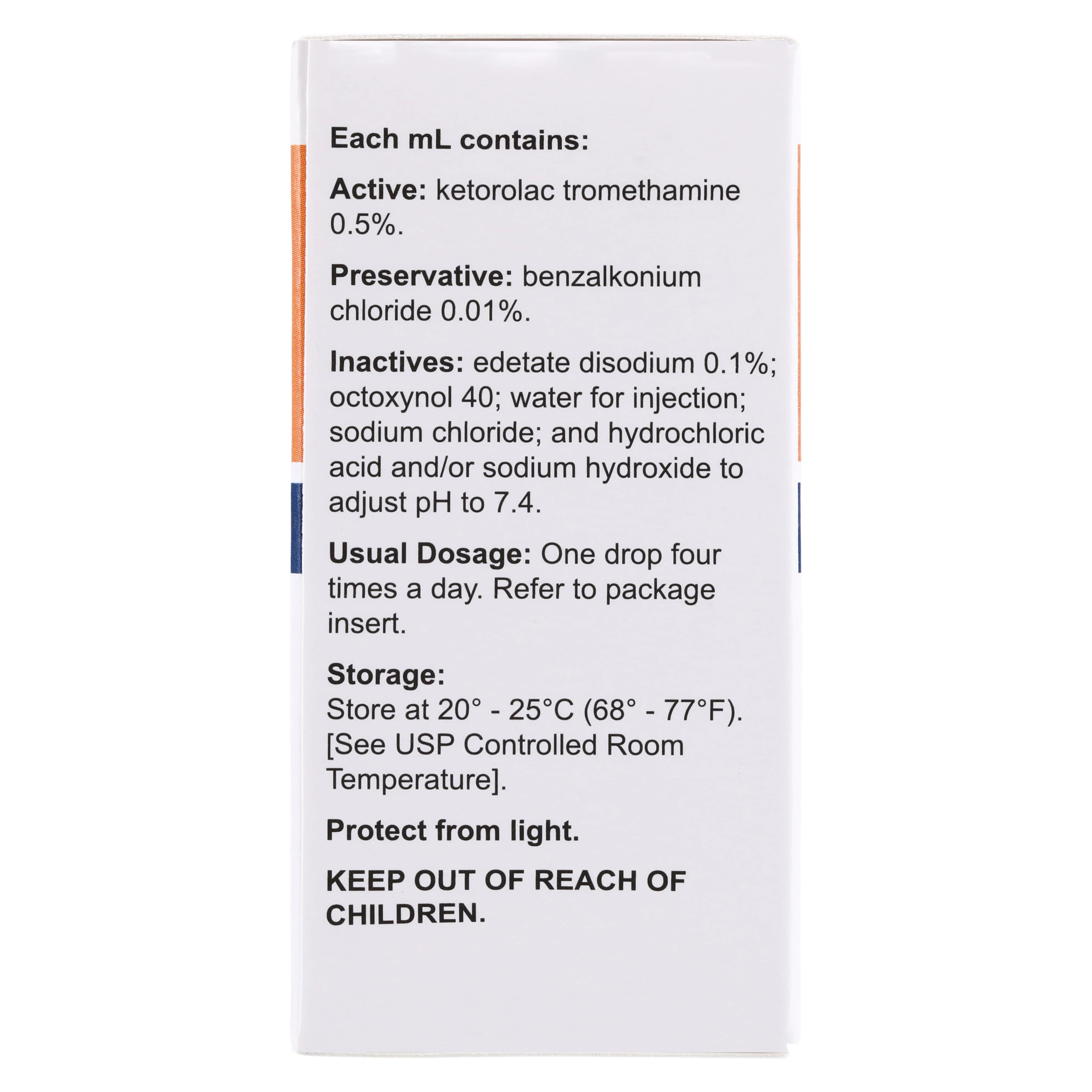 Ketorolac Tromethamine Ophthalmic Solution 0.5%, 10 mL Bottle thumbnail 4