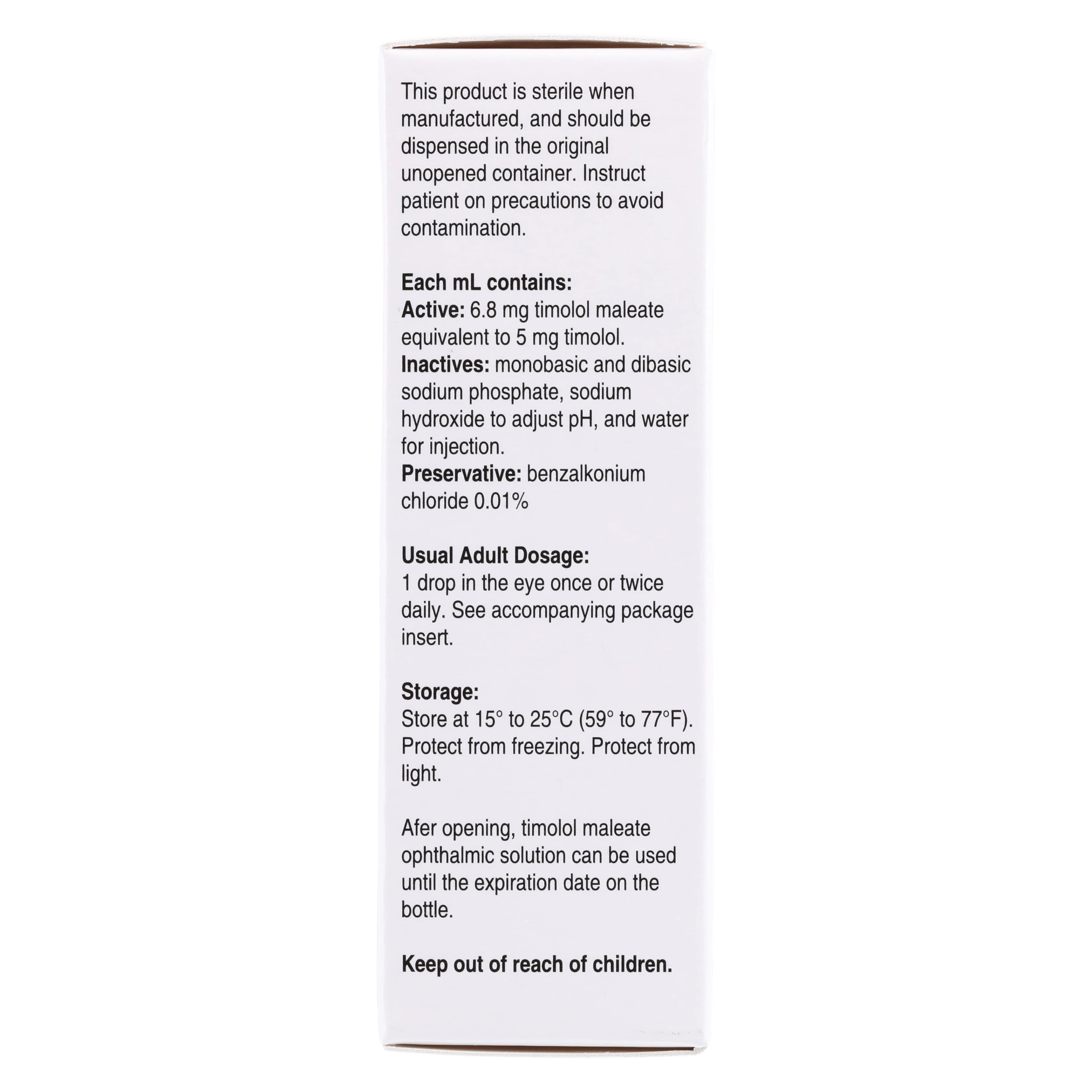 Timolol Maleate Ophthalmic Solution 0.5%, 15 mL Bottle thumbnail 6