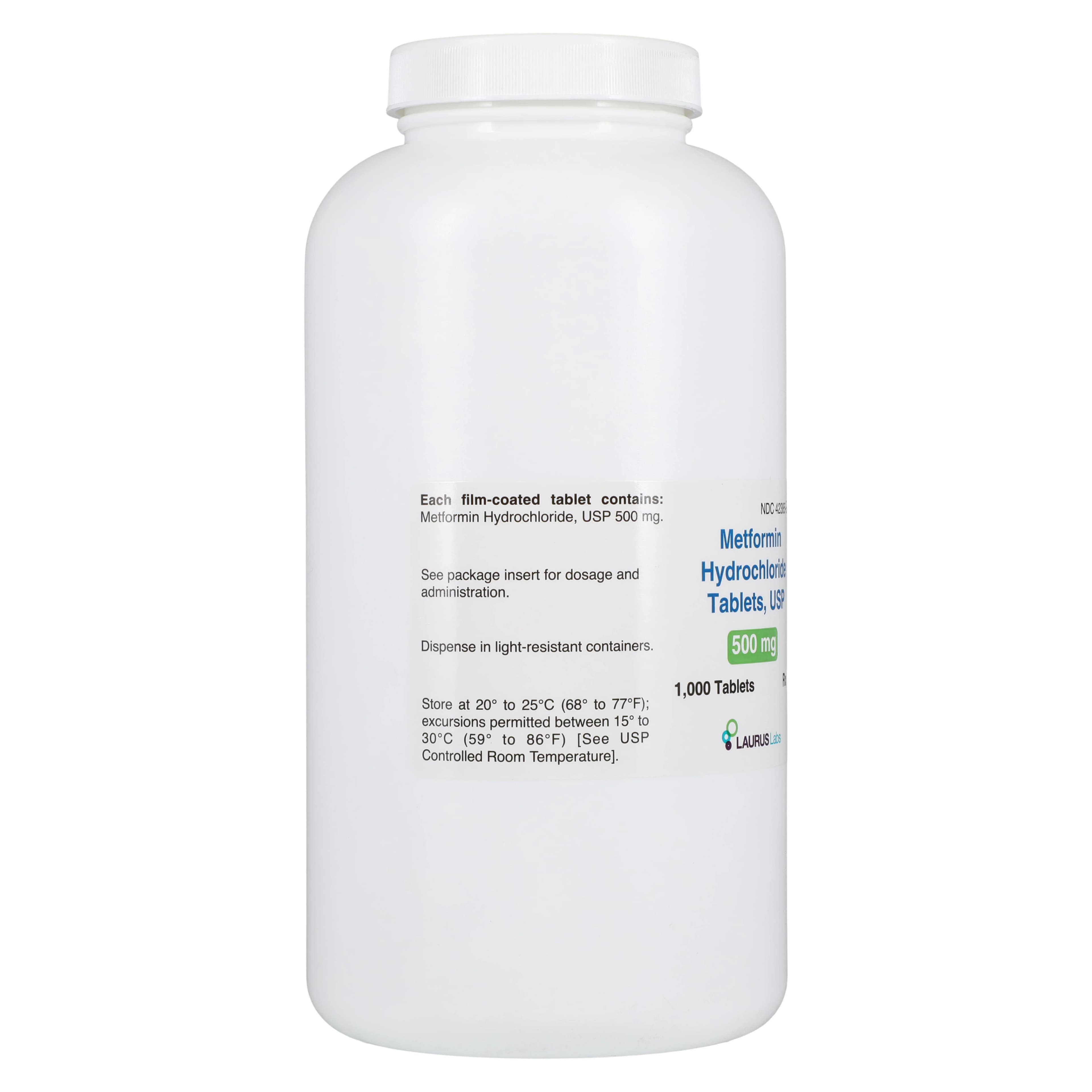 Metformin HCl Tablets 500mg, 1000/Bottle, Laurus Lab thumbnail 3