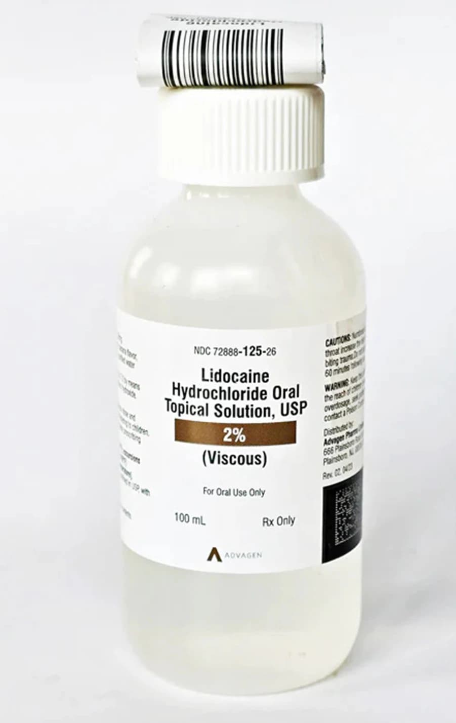 Lidocaine HCl Oral Solution Viscous 2%, 100 mL Bottle, Each thumbnail 2