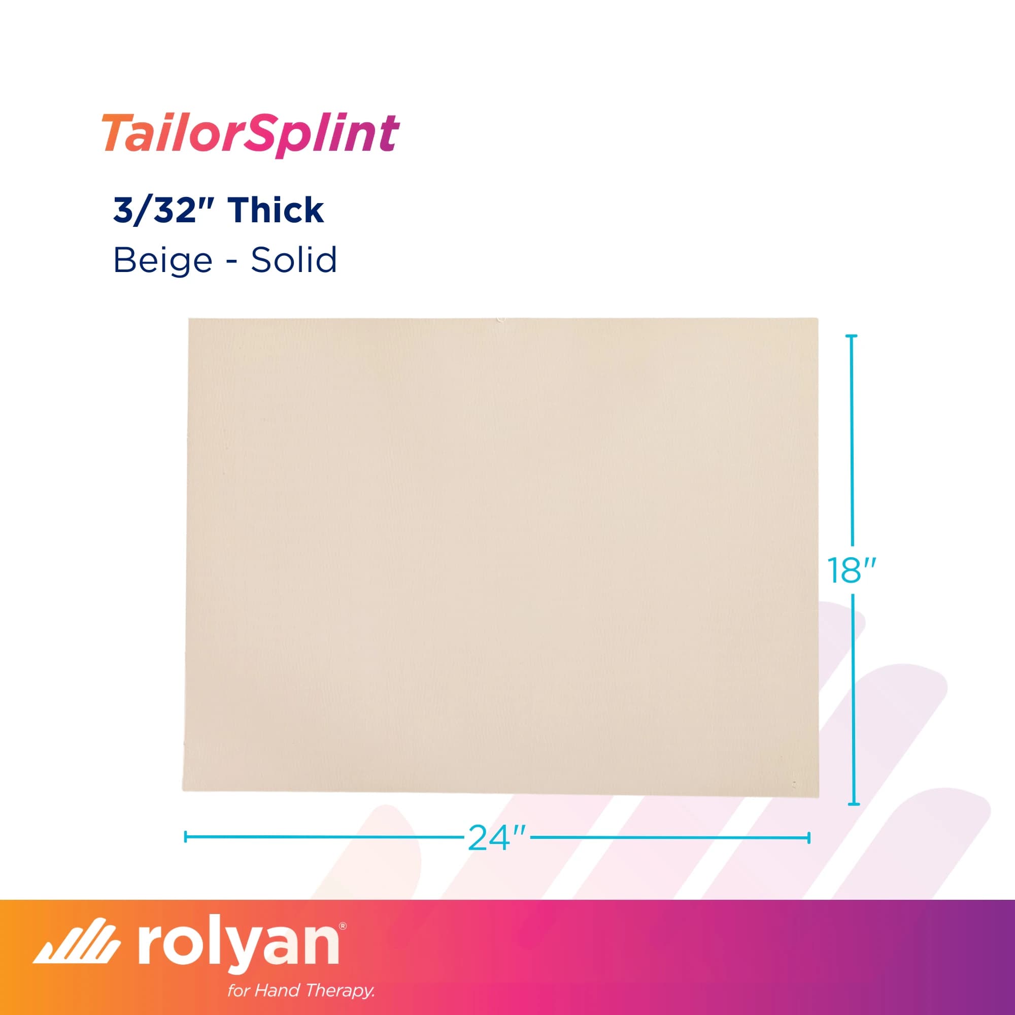 Rolyan TailorSplint Splint, Beige, 18" x 24" - Rolyan Tailorsplint Beige Soli - Image 1