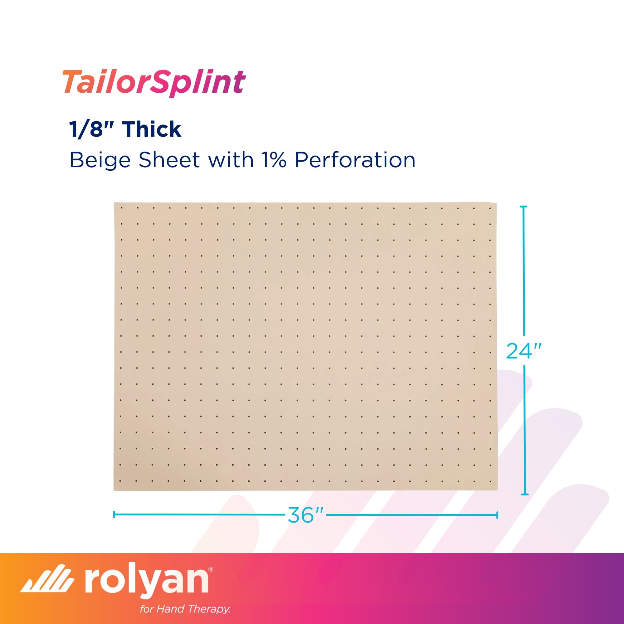 Rolyan TailorSplint Splint, Beige, 18" x 24" - Rolyan Tailorsplint Beige 1% - Image 1
