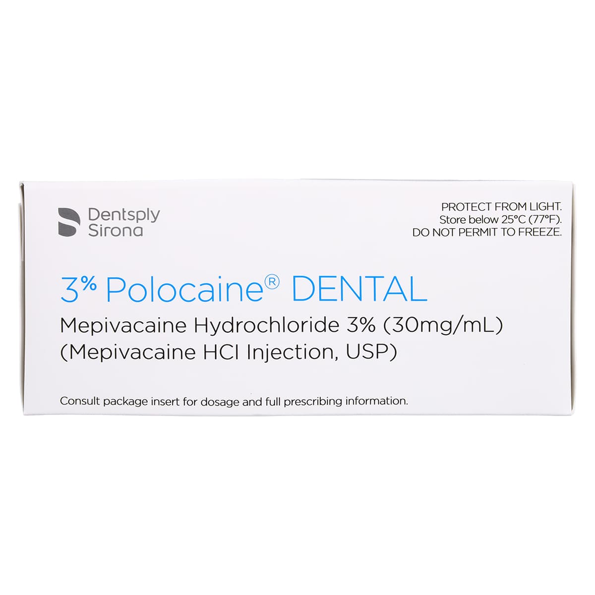 Polocaine 3% Mepivacaine Hydrochloride Injection, USP Plain, 1.7 mL Cartridges, 50/Box, 34416 thumbnail 4