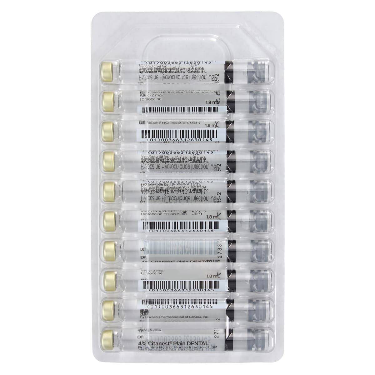 Citanest Plain 4% Prilocaine HCl Dental Anesthetic Cartridges, Without Vasoconstrictor, 1.8 mL, 50/Box, 46616 thumbnail 3