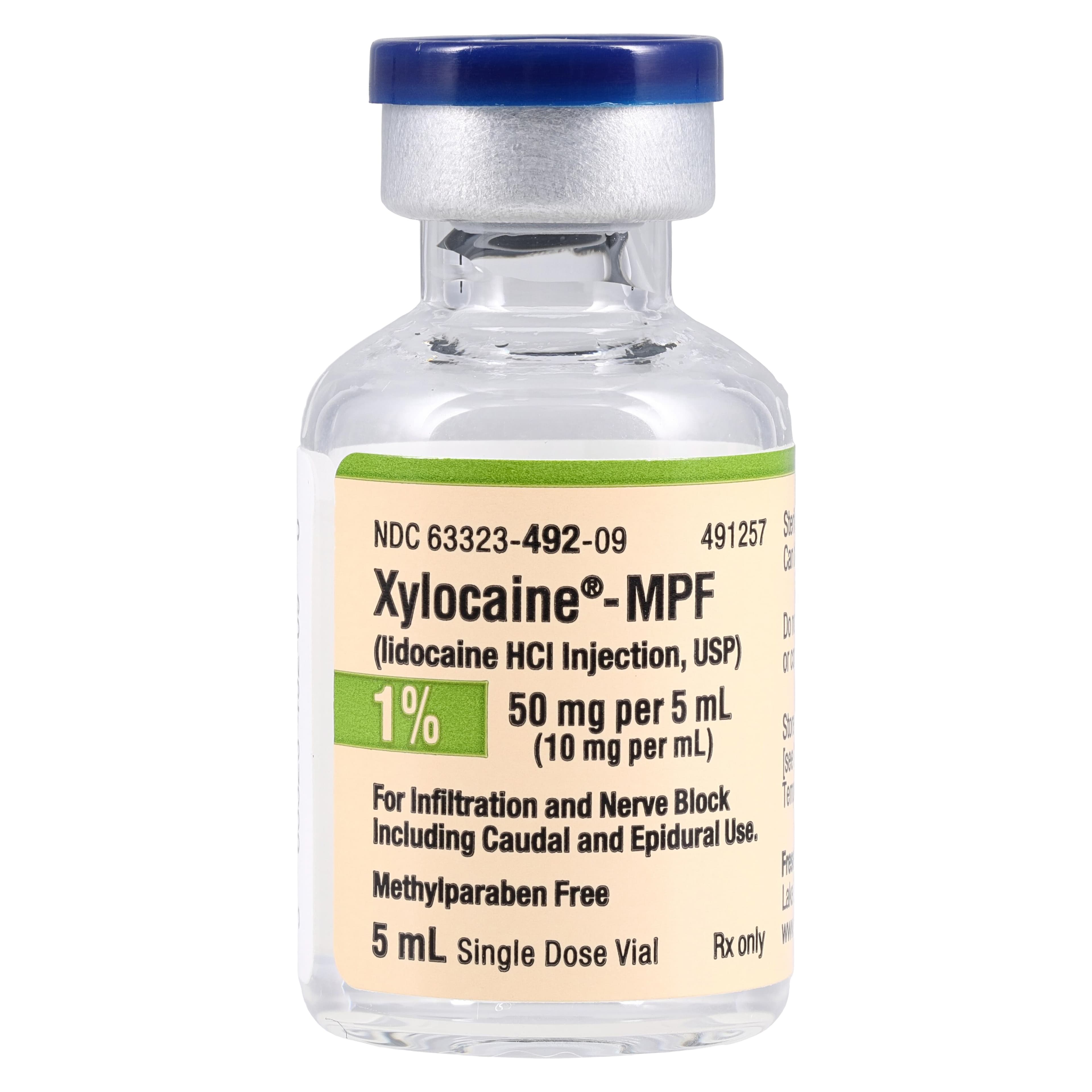 Xylocaine (Lidocaine HCl) 1% MPF Injection, Preservative-Free, Single-Dose Vial, 5 mL, 25/Pkg thumbnail 3