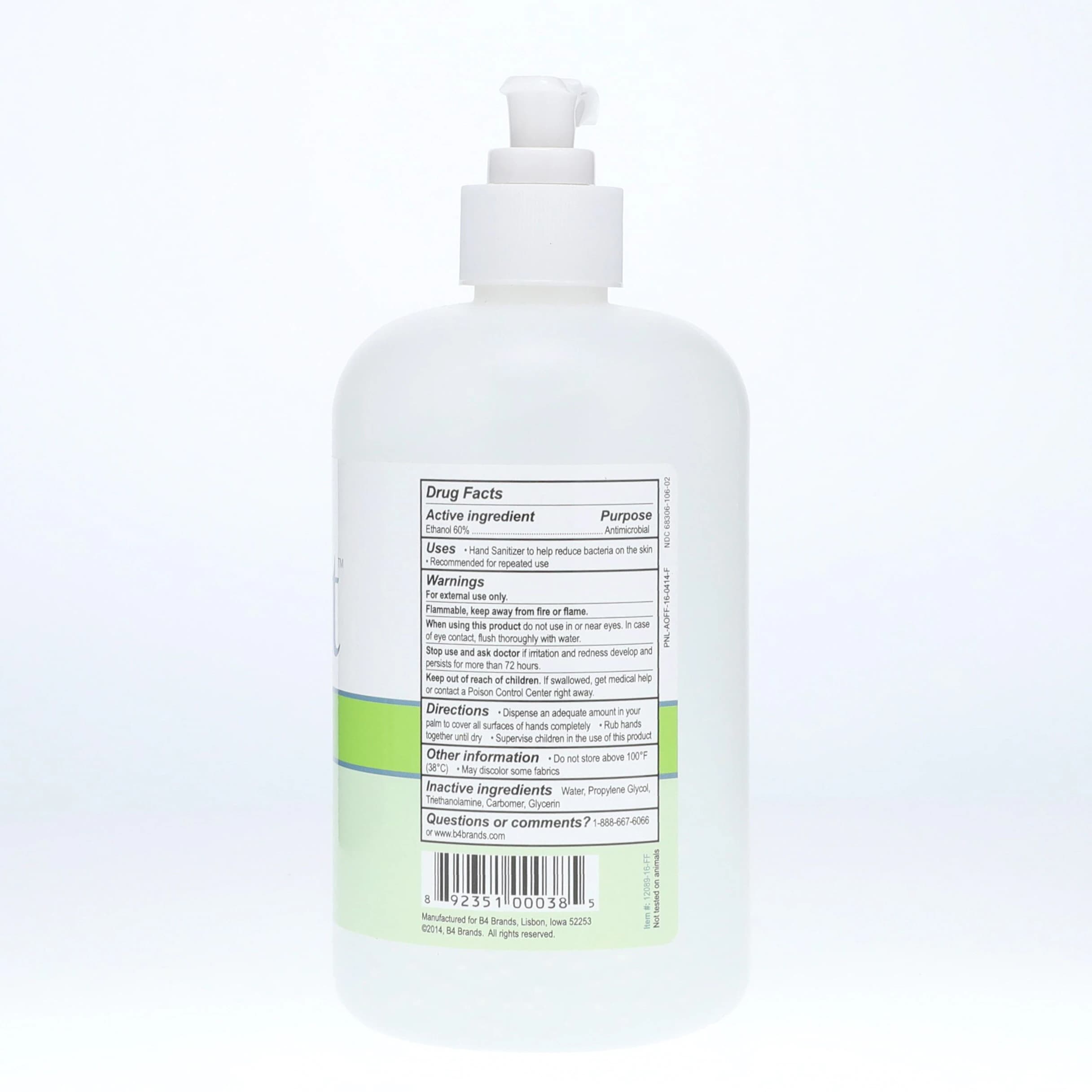 Avant Hand Sanitizer FF, 16.9 oz, 60% Ethyl Alcohol, Fragrance Free, Gel, Each thumbnail 2
