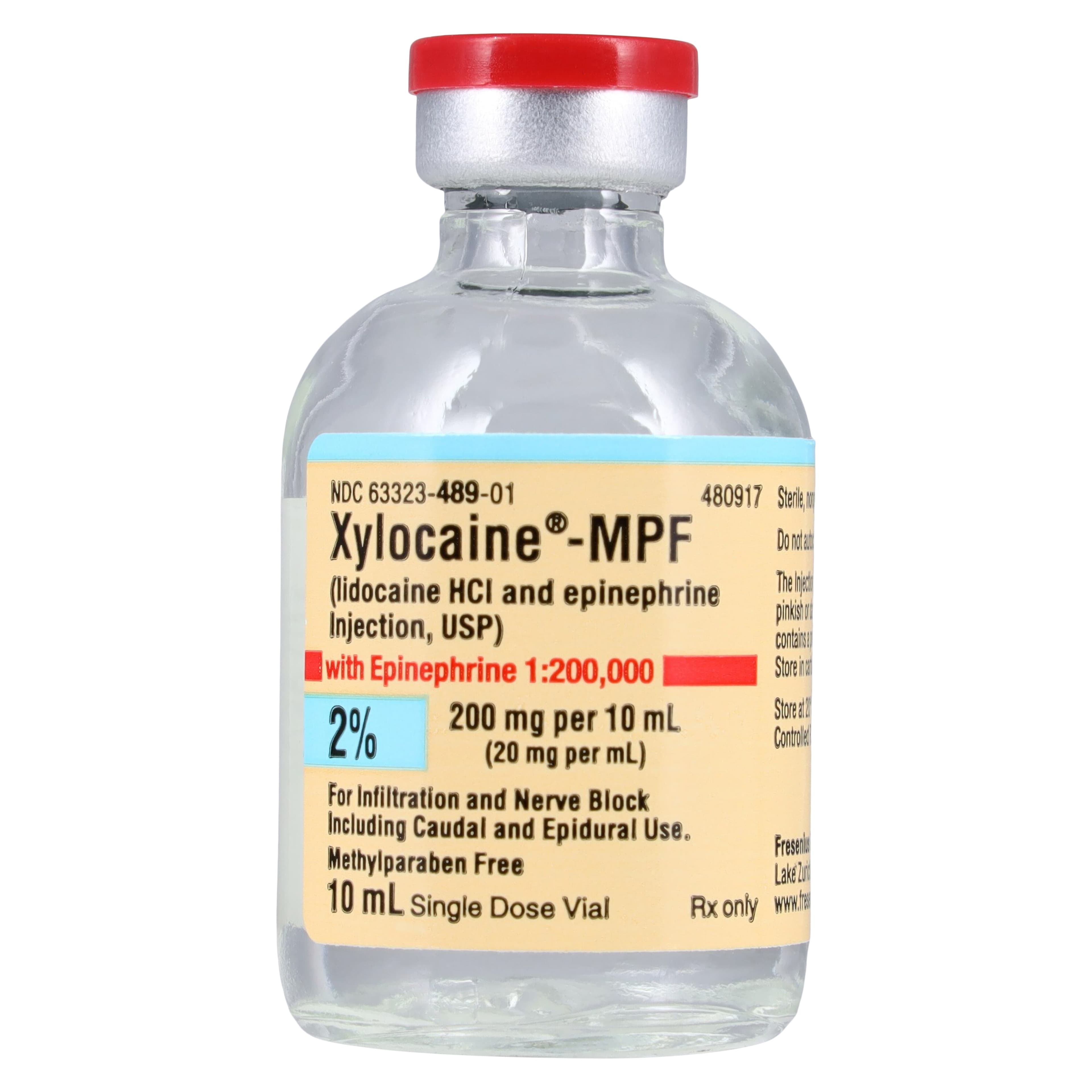 Xylocaine MPF with Epinephrine Injection 2% 1:200,000, Preservative Free, Single Dose Vial, 10mL, 25/Package thumbnail 3