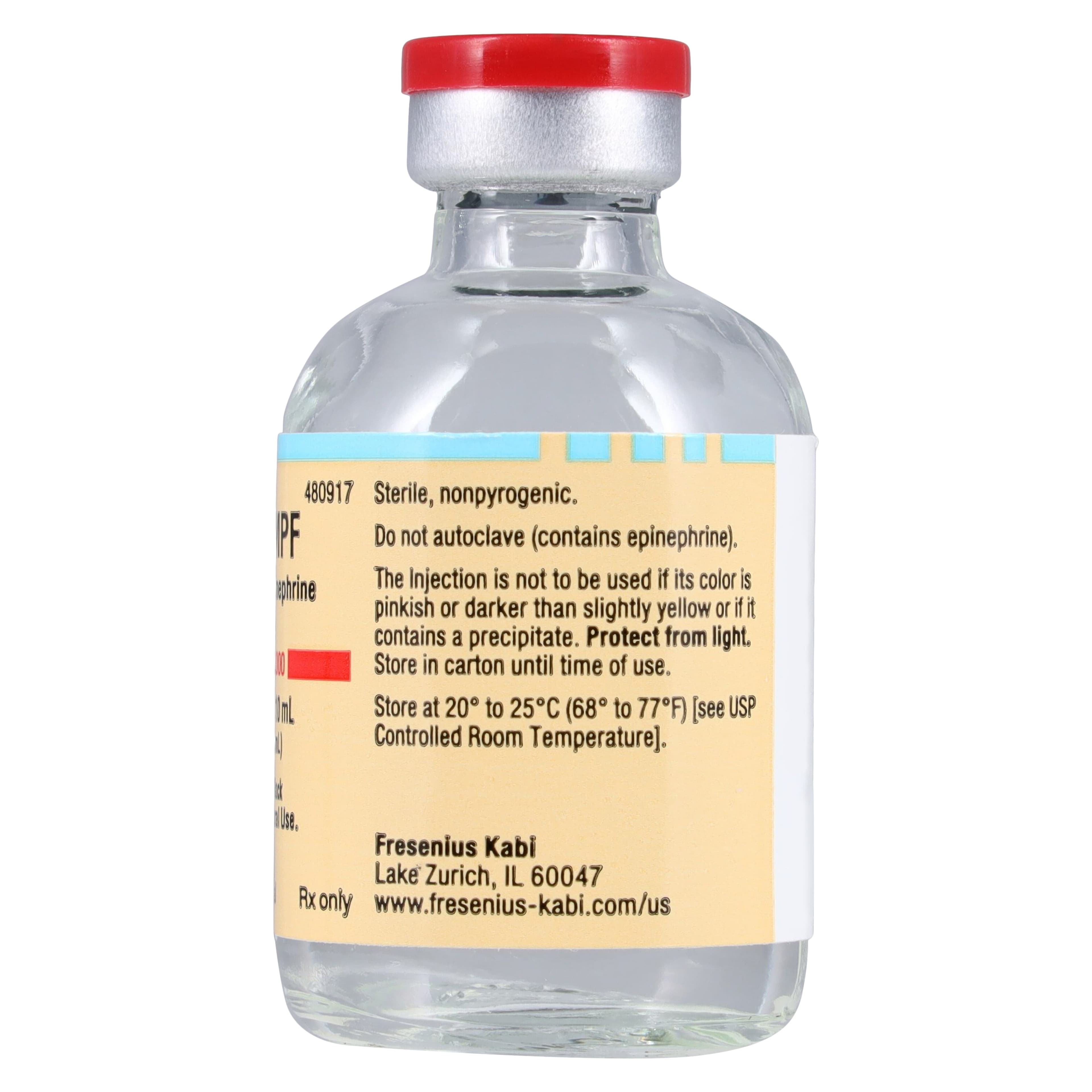 Xylocaine MPF with Epinephrine Injection 2% 1:200,000, Preservative Free, Single Dose Vial, 10mL, 25/Package thumbnail 4
