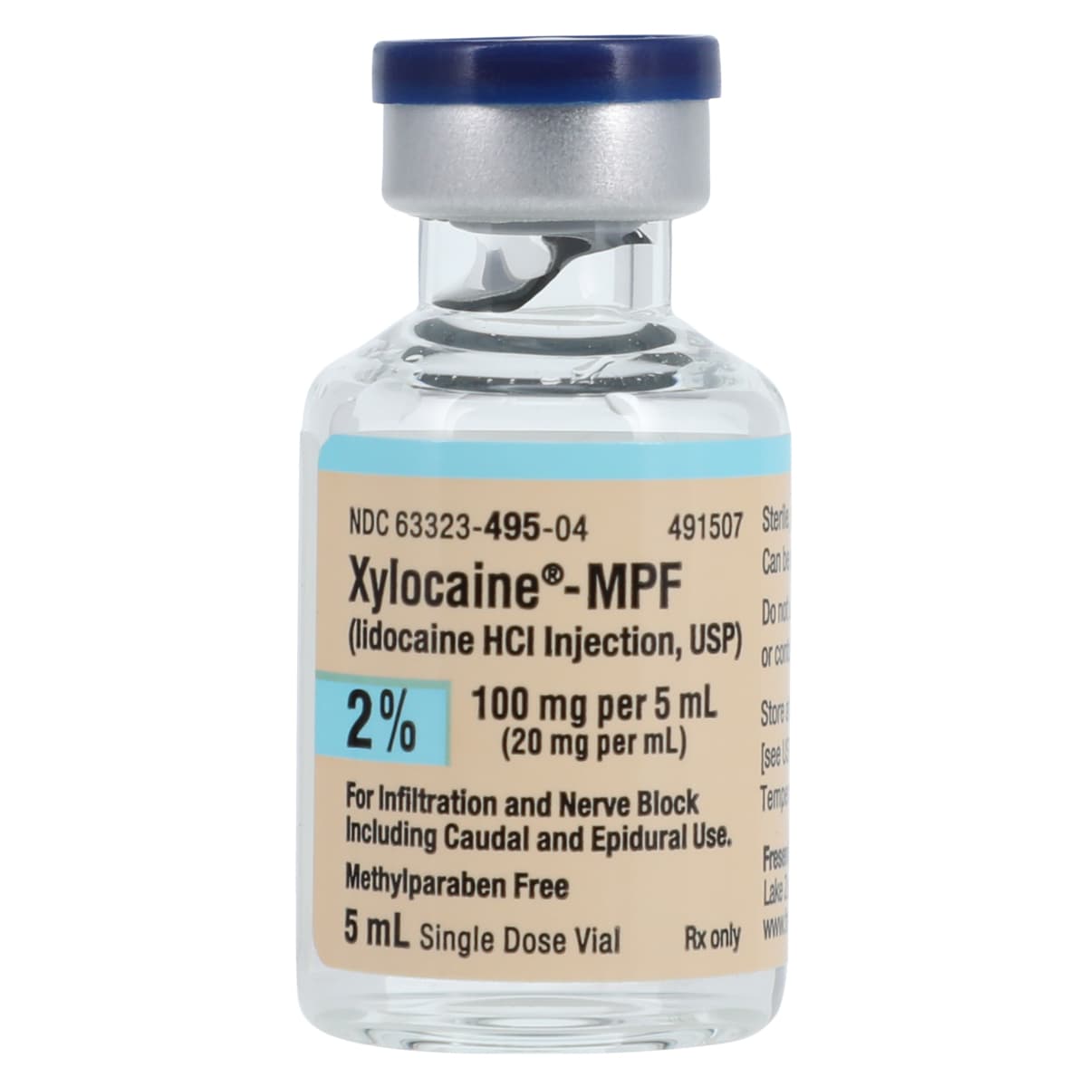 Xylocaine MPF Injection 2% Preservative Free, Single Dose Vial (SDV), 5mL, 25/Package - Xylocaine Inj SDV 2% - Image 1