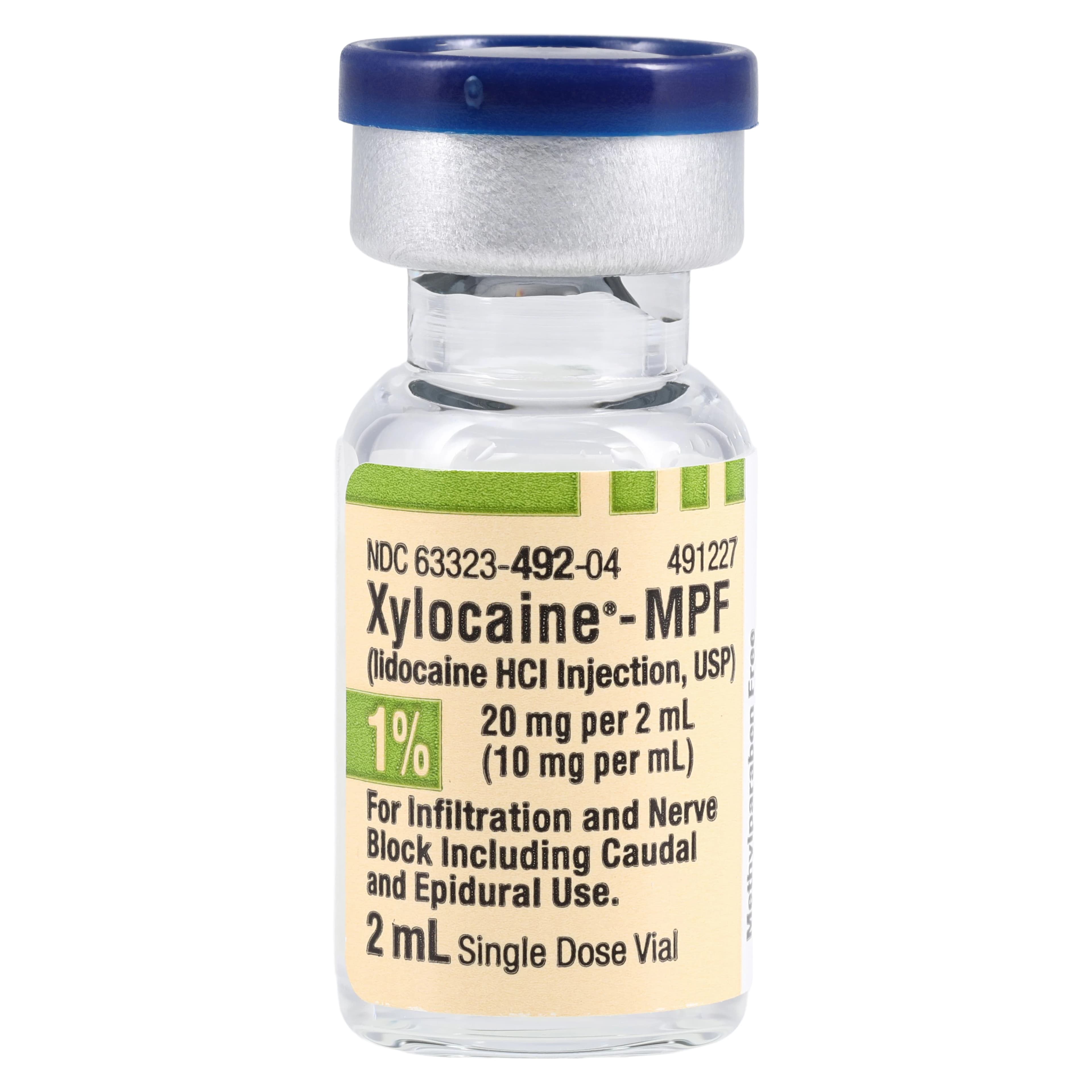 Xylocaine (Lidocaine HCl) 1% MPF Injection, Preservative-Free, 2 mL Single-Dose Vial, 25/Pkg thumbnail 3