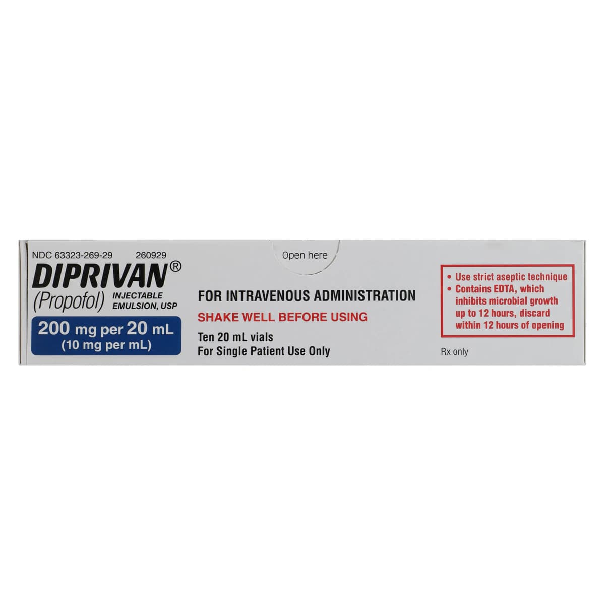 Diprivan Injection 10mg/mL SDV 20mL, 10/Package thumbnail 8