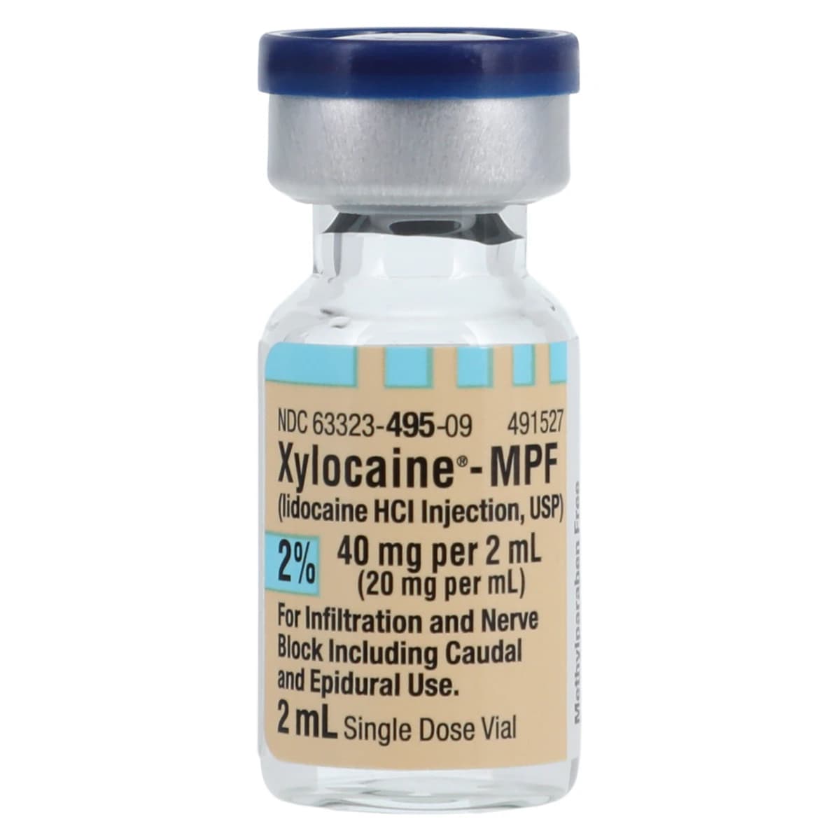 Xylocaine Injection 2% Preservative Free (MPF), Single Dose Vial (SDV), 2mL, 25/Box - Xylocaine Inj SDV MPF 2mL - Image 1