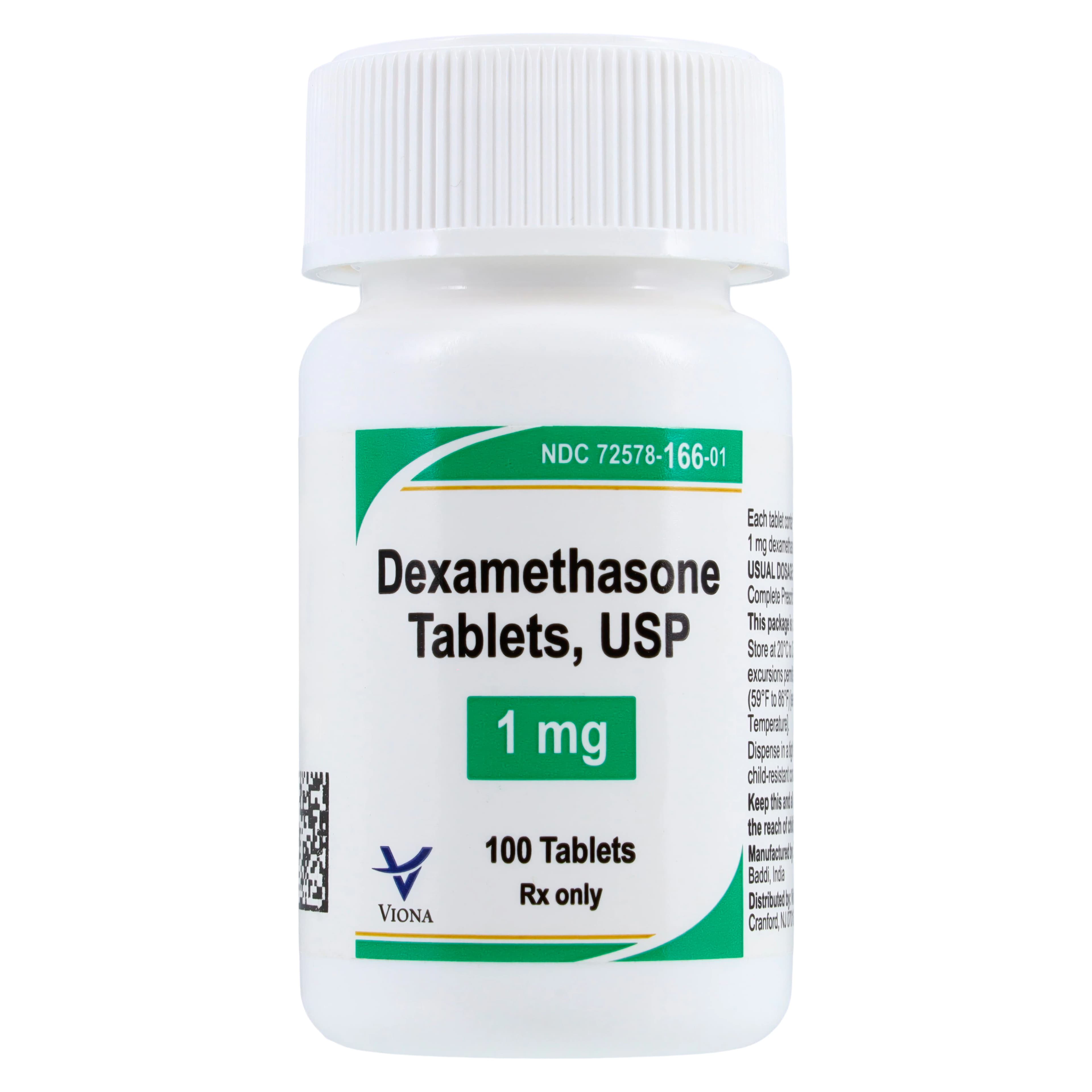 Dexamethasone Tablets 1mg, 100/Bottle (Viona Pharmaceuticals) - Dexamethasone Tablets - Image 1