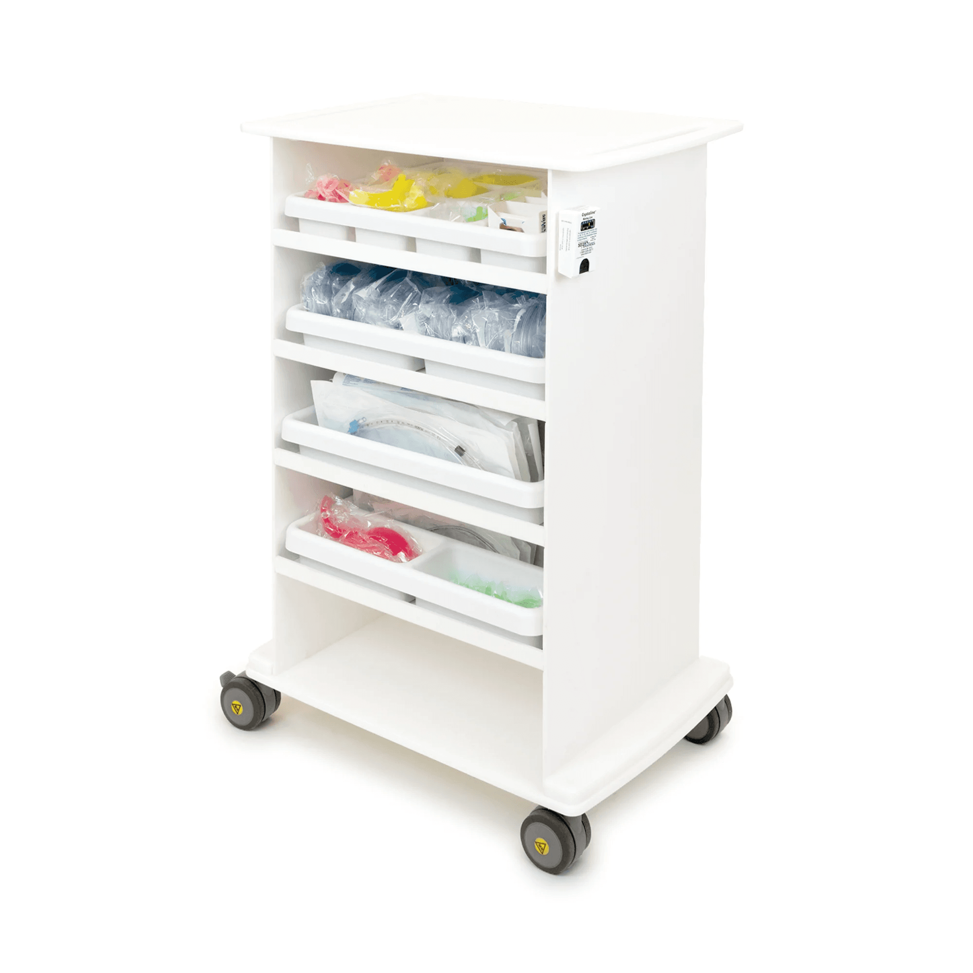 Marketlab Inc Multipurpose MRI Cart, White, 23.75" x 15.75" x 34.625", 2" Casters, 01KZ65A7A0RMRTD1JREMZ6Z3N0 - MULTIPURPOSE CART MRI White - Image 1