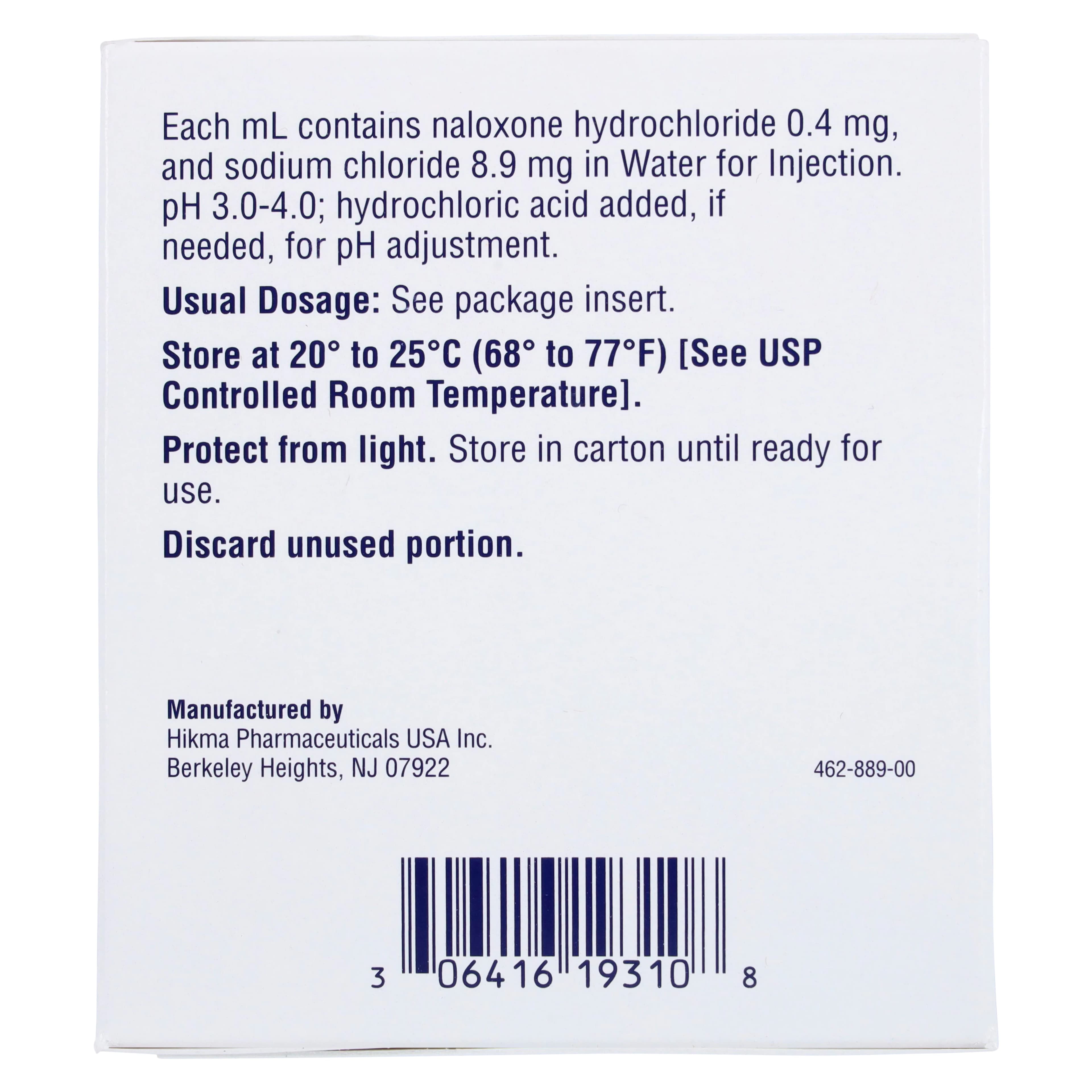 Naloxone HCl Injection 0.4mg/mL Prefilled Syringe, Needless, 1mL, 10/Pack thumbnail 2