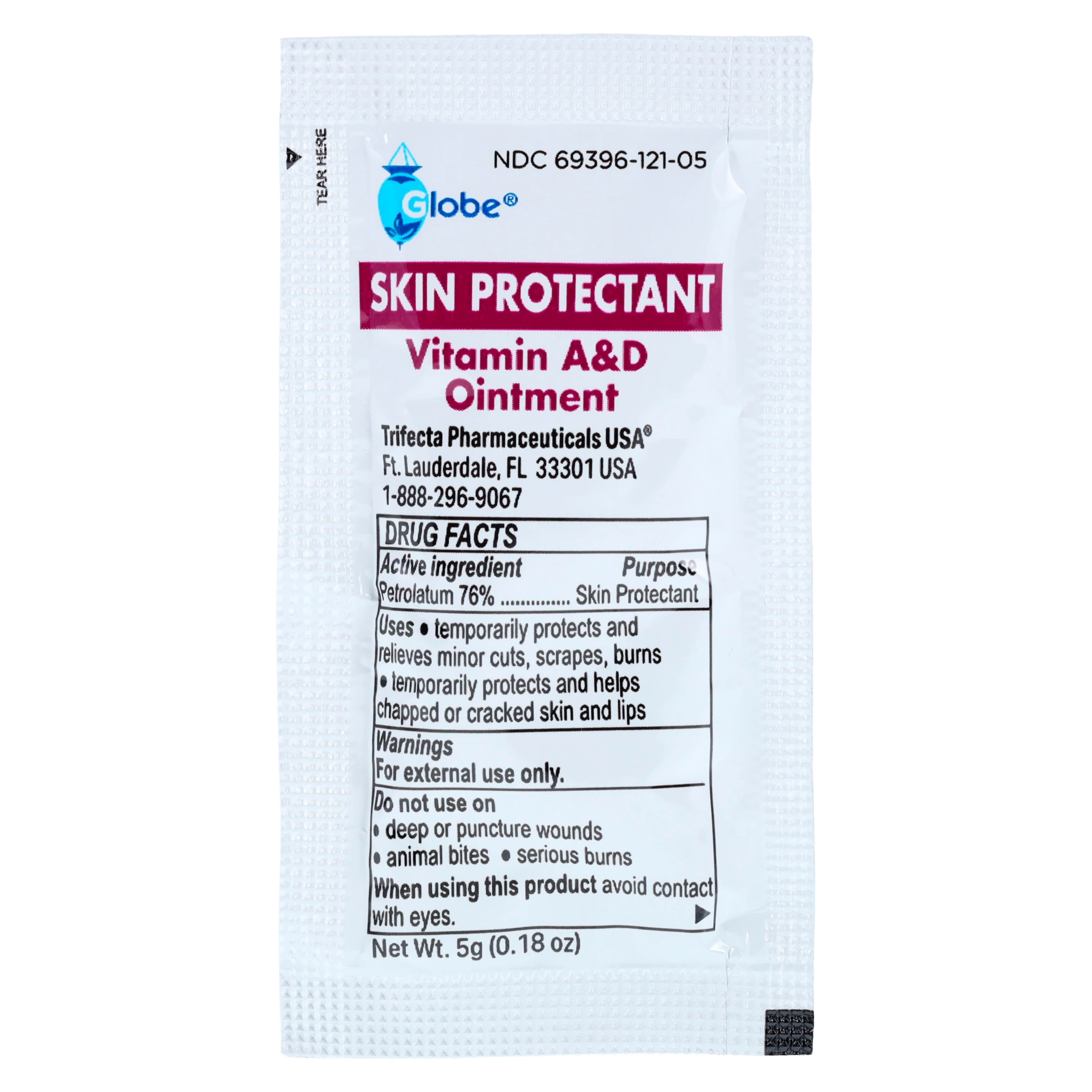Trifecta Pharmaceuticals Vitamin A&D Skin Protectant Ointment, Foil Pack, 5g, 144/Box thumbnail 3