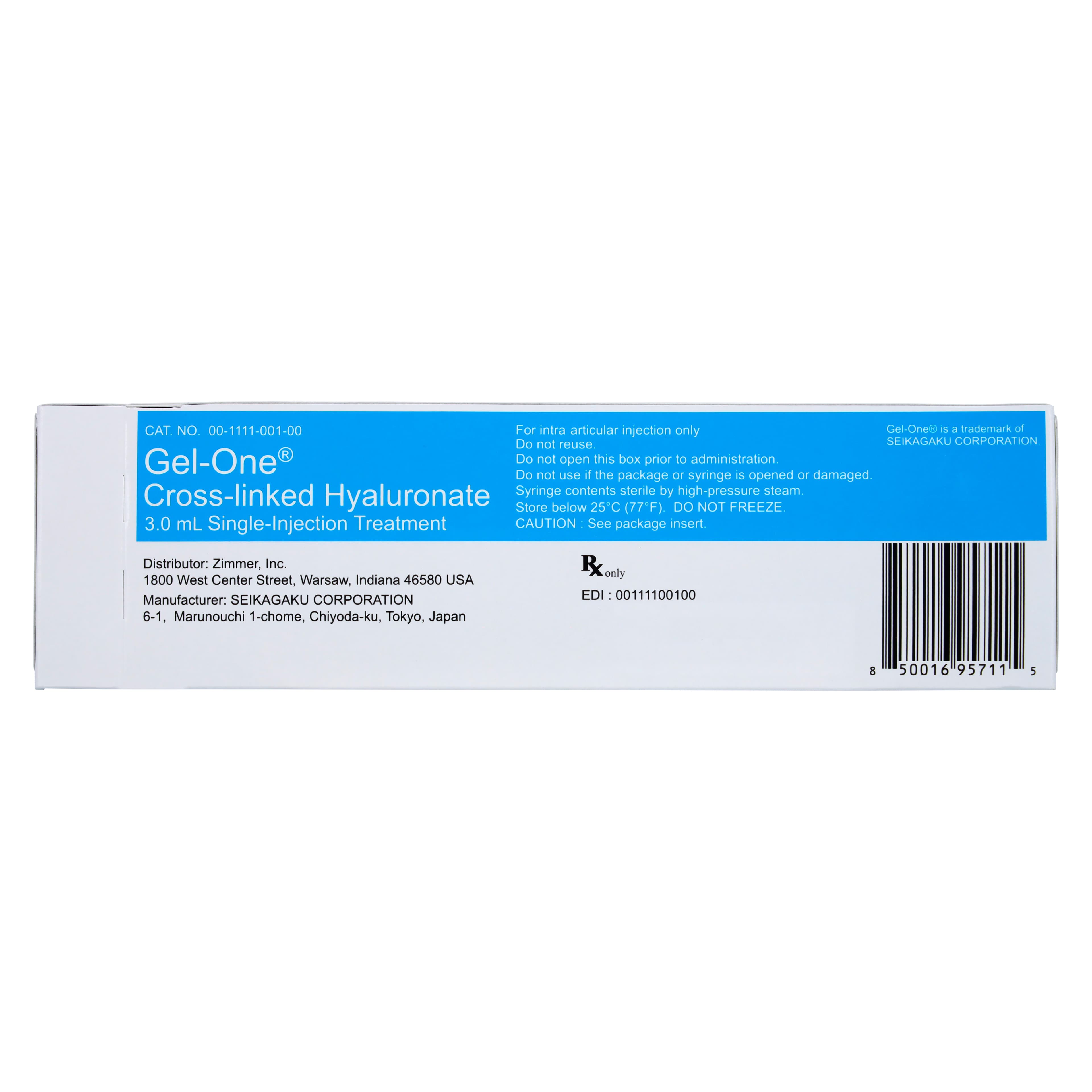 Gel-One Cross-Linked Sodium Hyaluronate Injection, 10 mg/mL, 3 mL Prefilled Syringe thumbnail 2