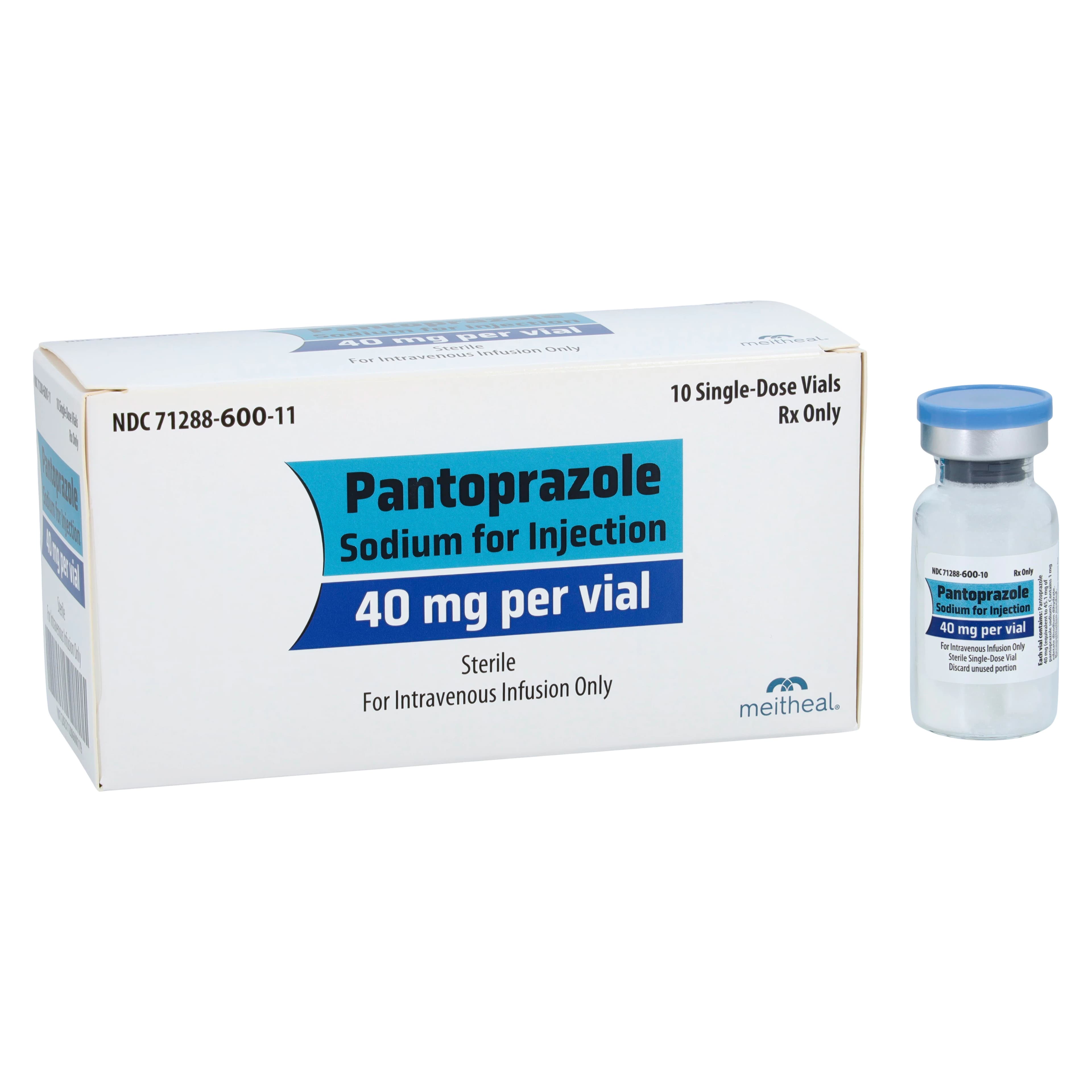 Pantoprazole Sodium Injection, 40 mg/vial, Single-Dose Vial, 10/Package, Meitheal Pharmaceuticals - Pantoprazole Sod Inj SDV - Image 1