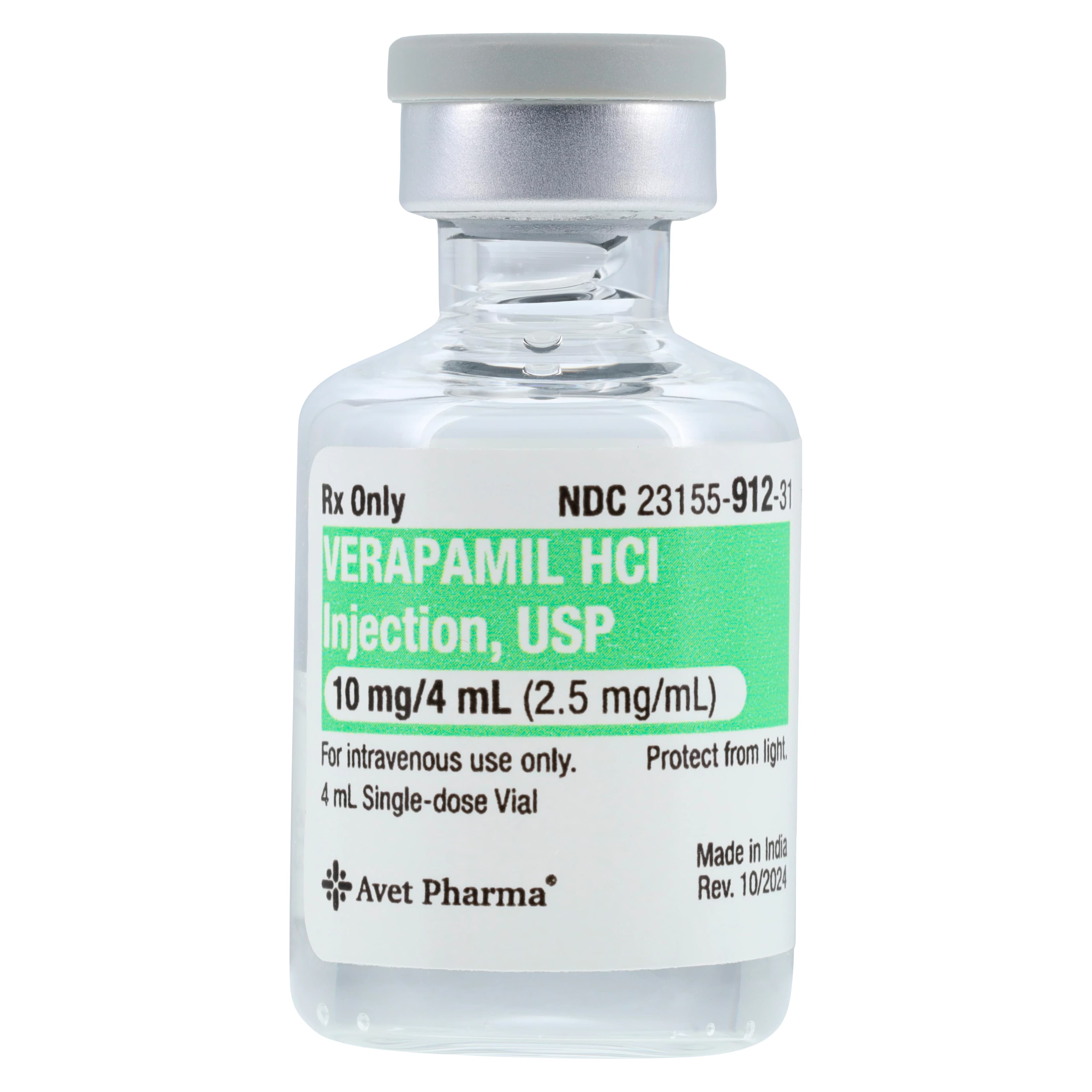 Verapamil HCl Injection SDV 2.5mg/mL, 4mL Single Dose Vial, 5/Package thumbnail 2
