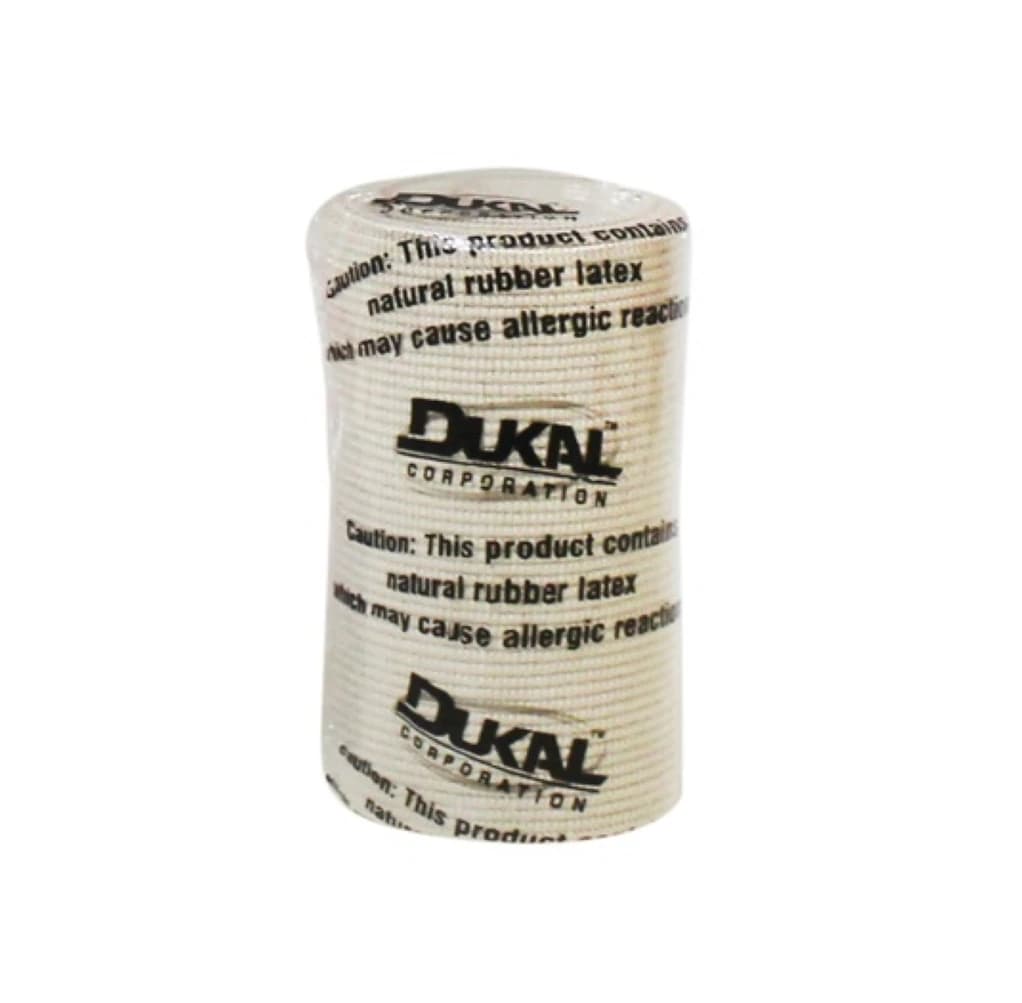 Dukal Stretch Bandage Elastic, 3" x 4.5 yd, Tan, Non-Sterile, 360/Case - Bandage Elast Clips LF NS - Image 1