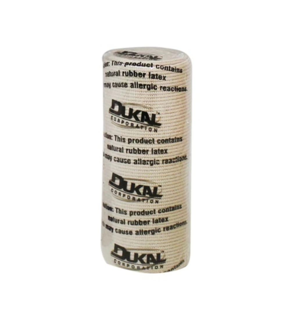 Dukal Stretch Bandage Elastic, 4" x 4.5 yd, Tan, Non-Sterile, 240/Case - Bandage Elast Clips LF NS - Image 1