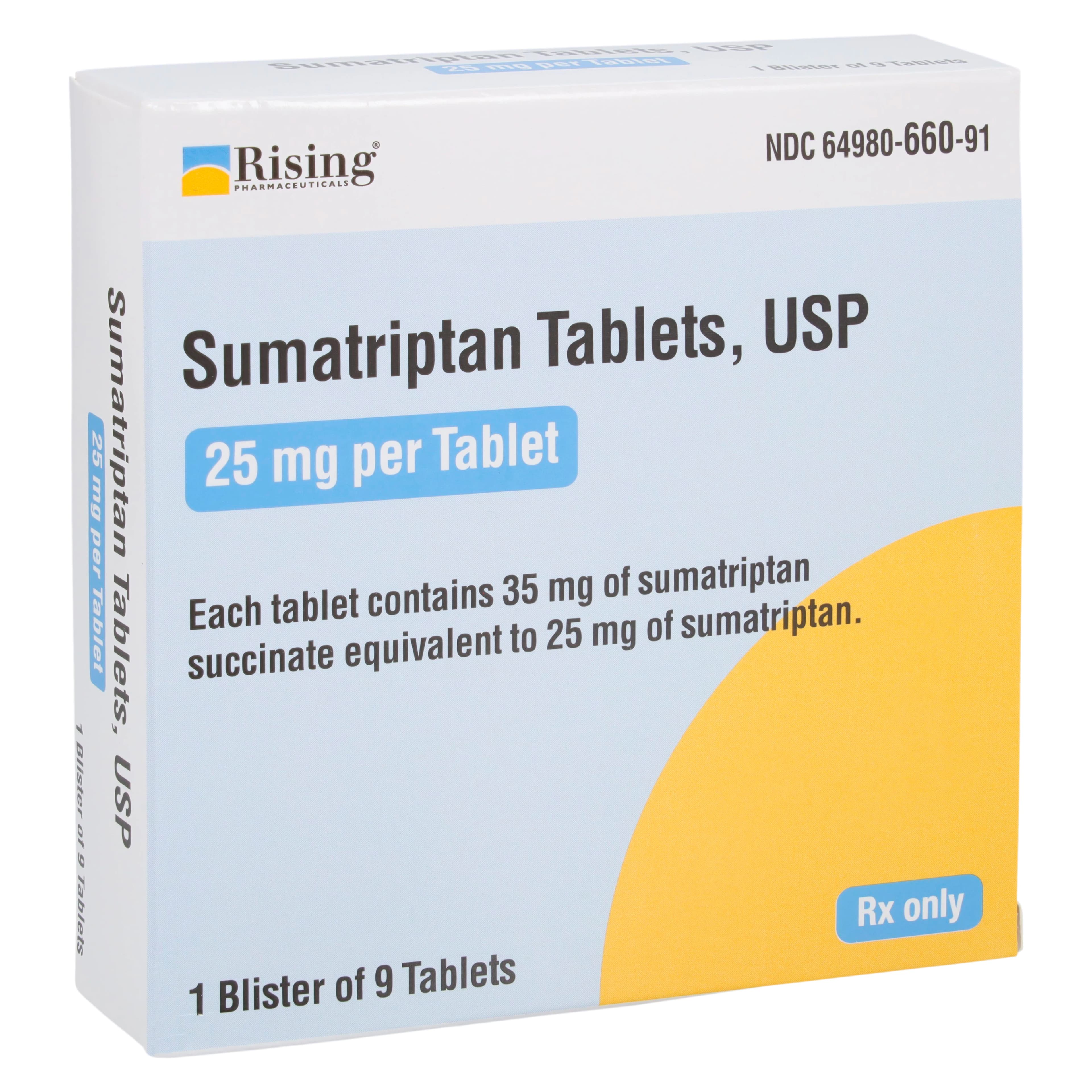 Sumatriptan Succinate Tablets 25 mg, Unit Dose Blister Pack, 9 Tablets/Package - Sumatriptan Succinate Tabs UD - Image 1