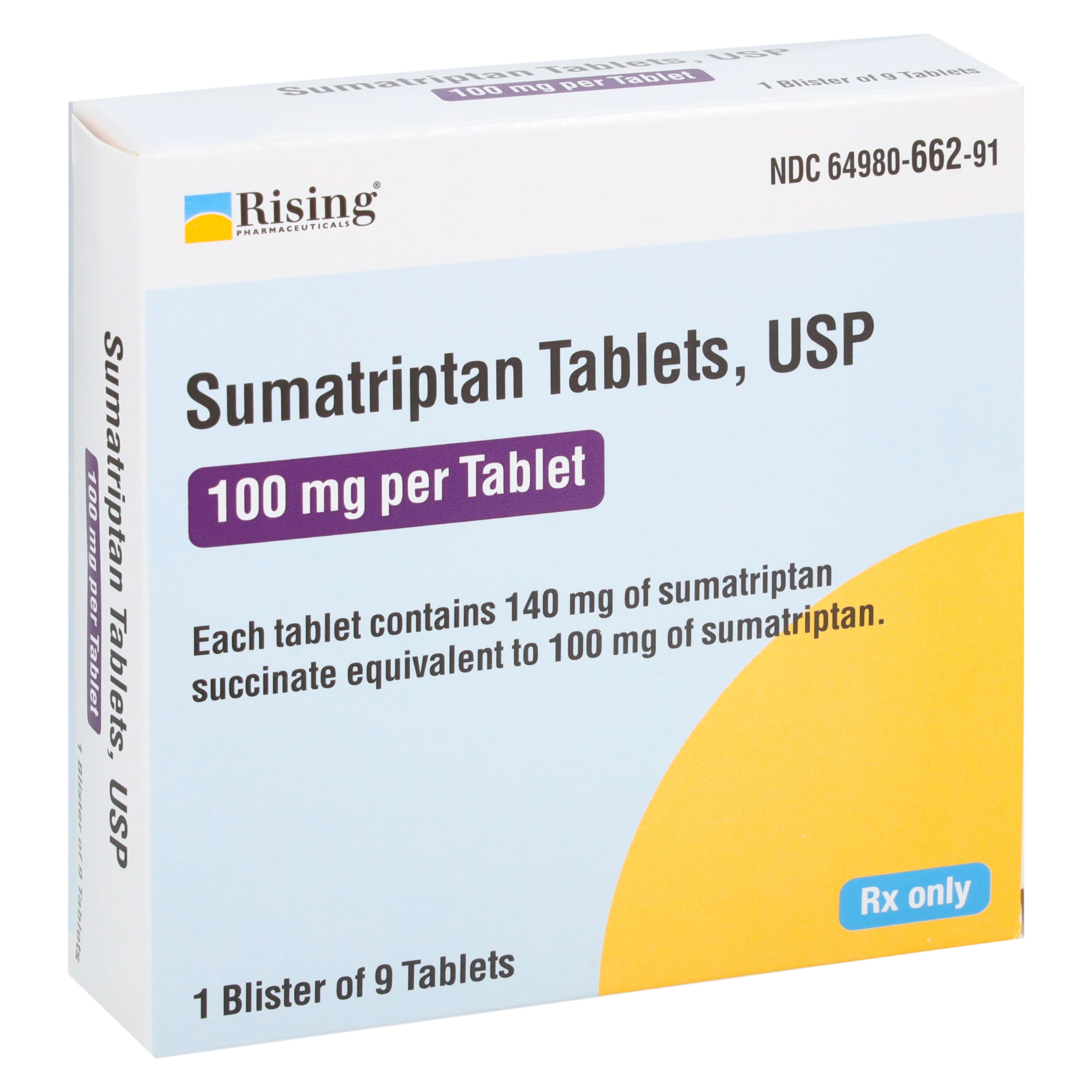 Sumatriptan Succinate Tablets 100mg, Unit Dose Blister Pack, 9/Package - Sumatriptan Succinate Tabs UD - Image 1